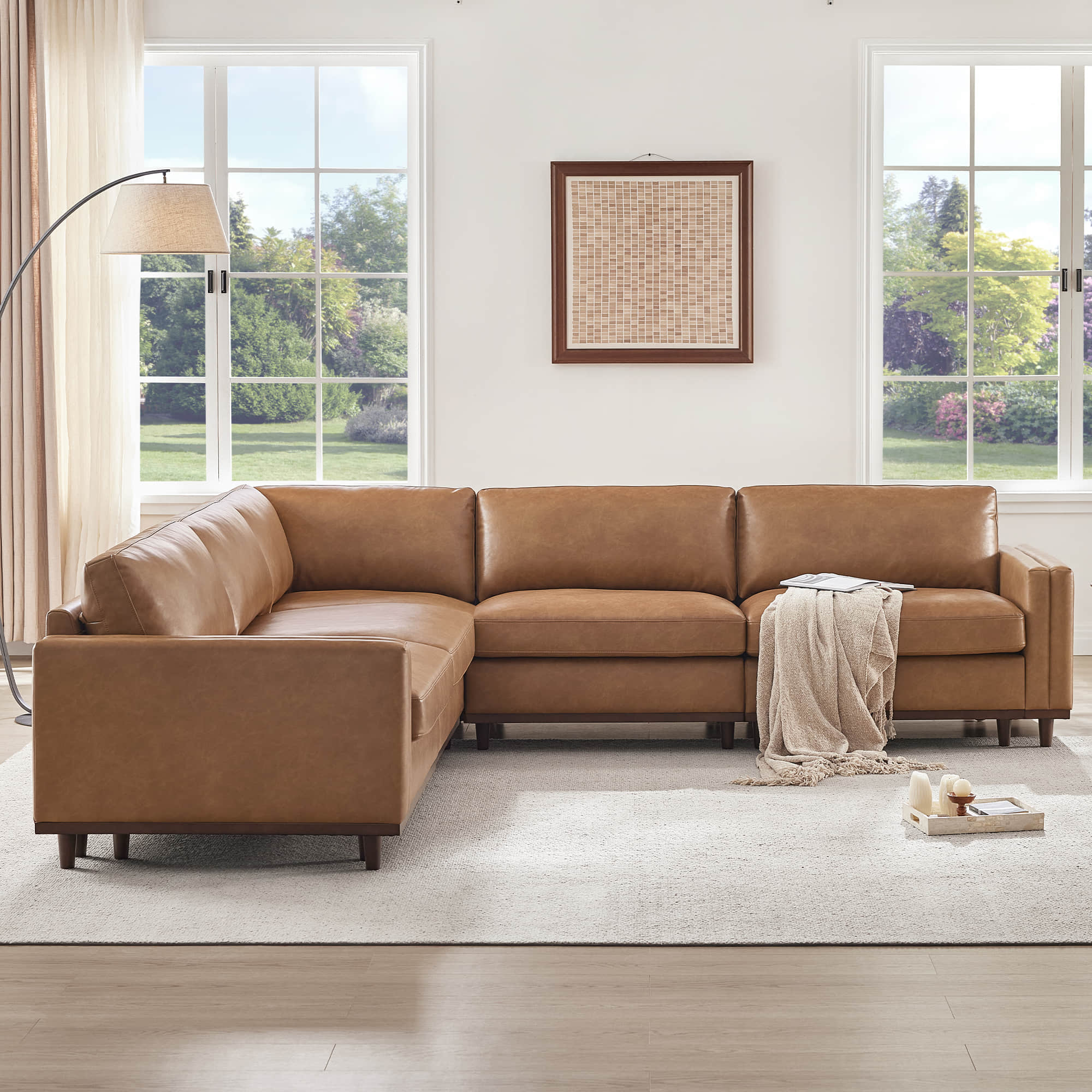 Liam 5-Piece Overstuffed Feather Wood Base Sectional Sofa - Image 82