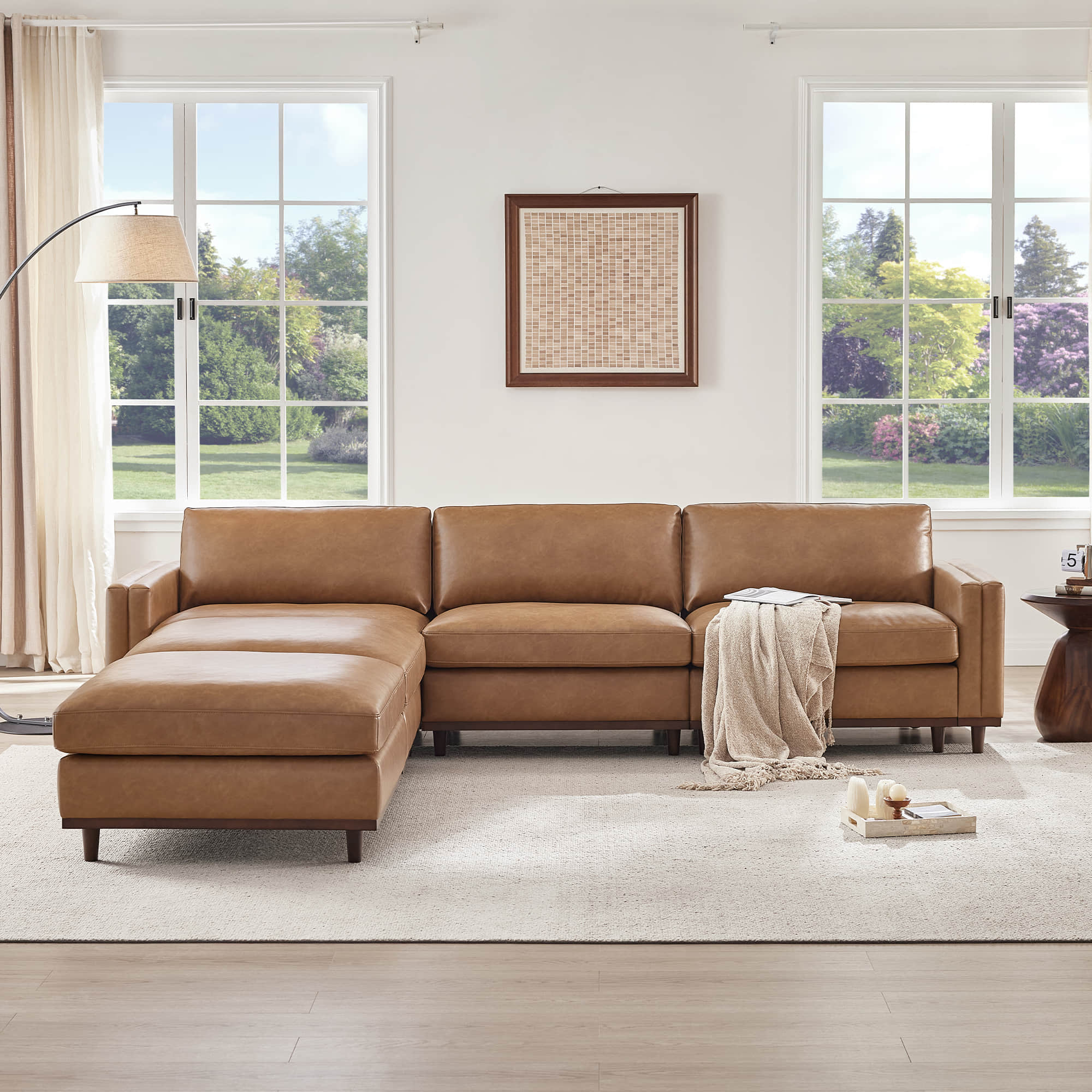 Liam 5-Piece Overstuffed Feather Wood Base Sectional Sofa - Image 85