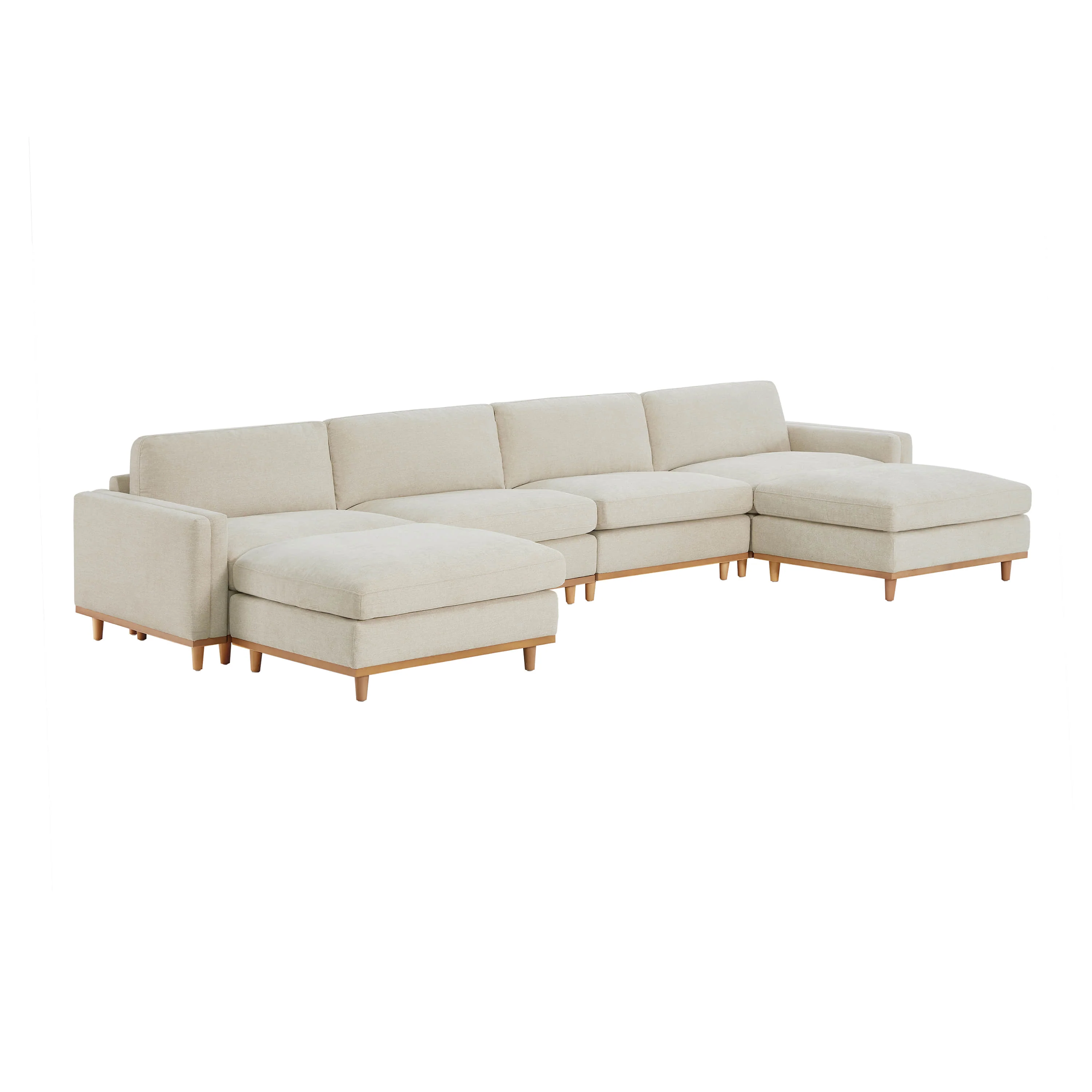 Liam 6-Piece Overstuffed Feather Wood Base Sectional Sofa - Image 15