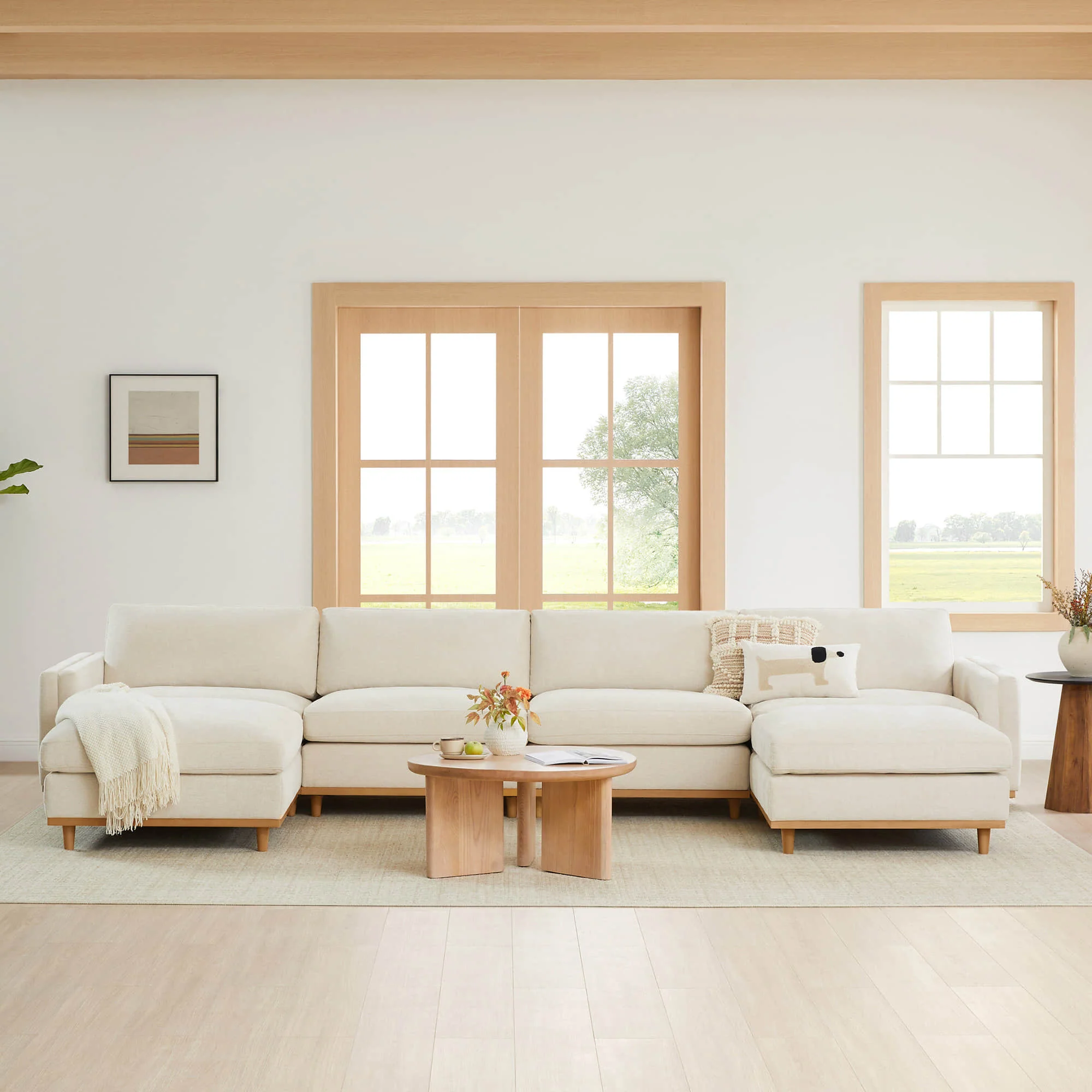 Liam 6-Piece Overstuffed Feather Wood Base Sectional Sofa - Image 2