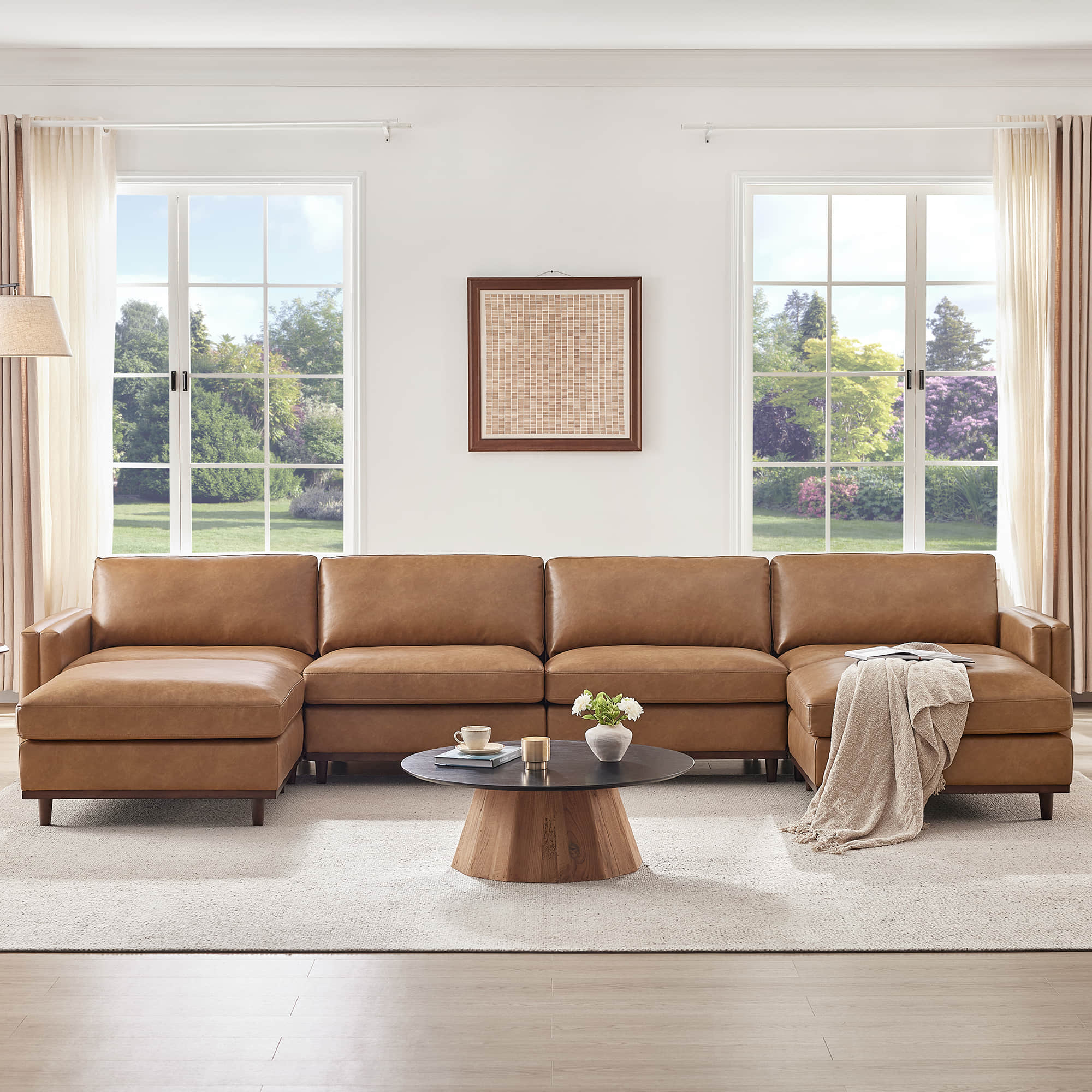 Liam 6-Piece Overstuffed Feather Wood Base Sectional Sofa - Image 56