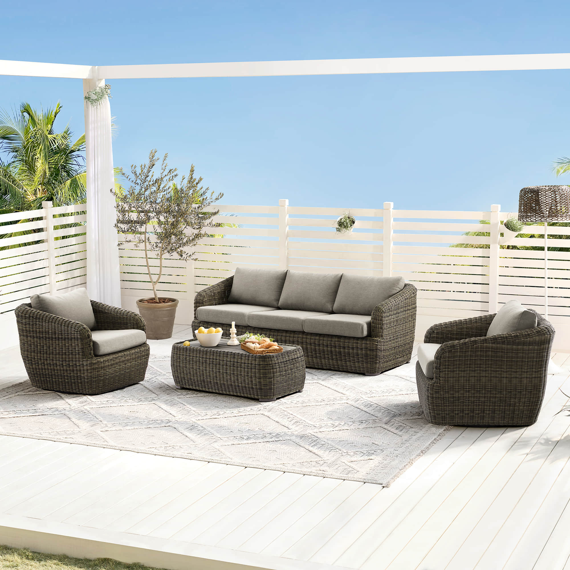 Liana Wicker Outdoor  5 Seats Sofa Set - Image 24
