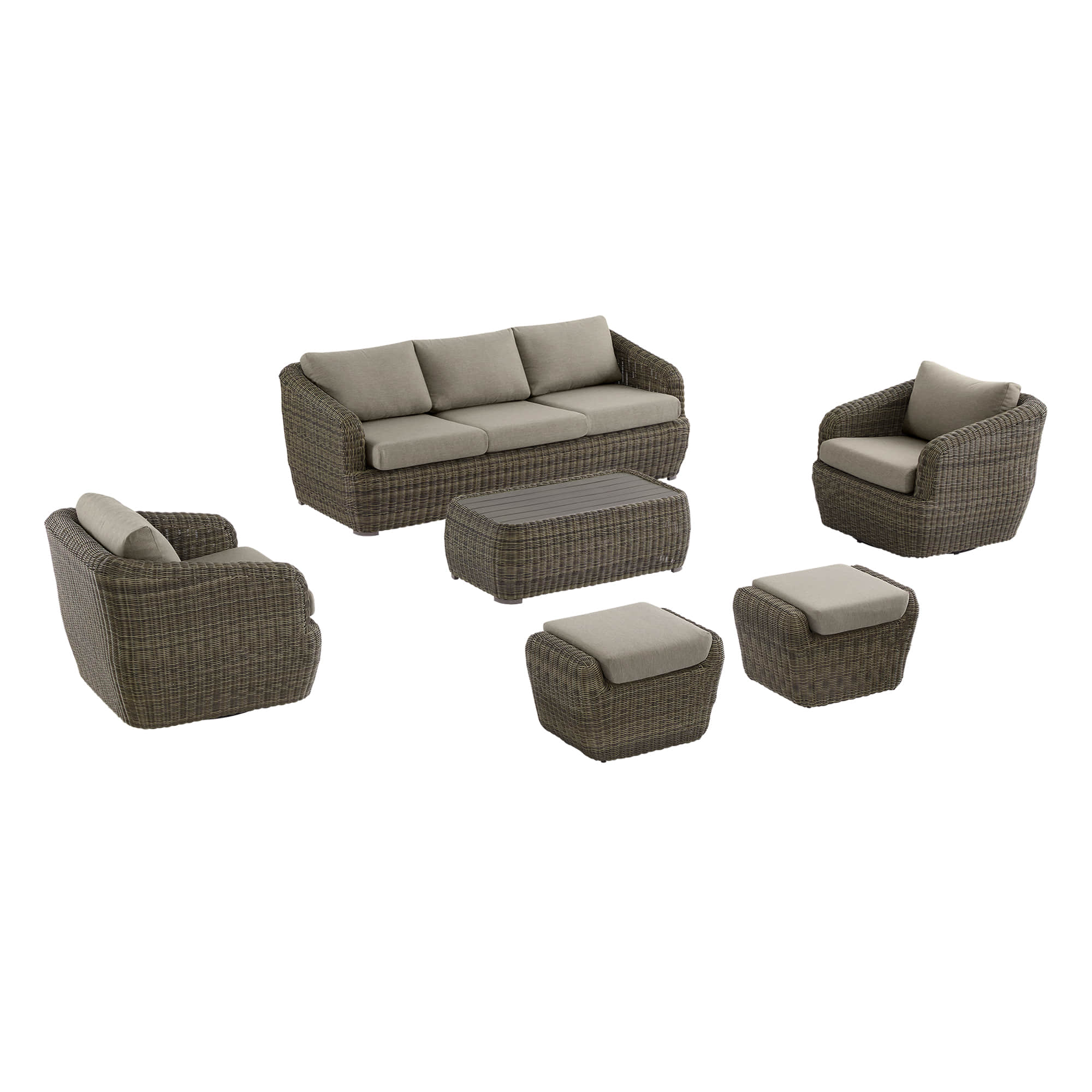 Liana Wicker Outdoor  5 Seats Sofa Set - Image 36
