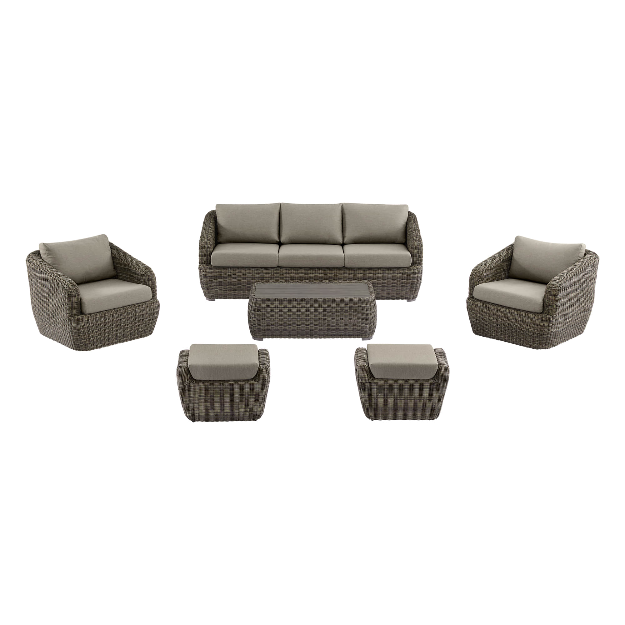 Liana Wicker Outdoor  5 Seats Sofa Set - Image 42