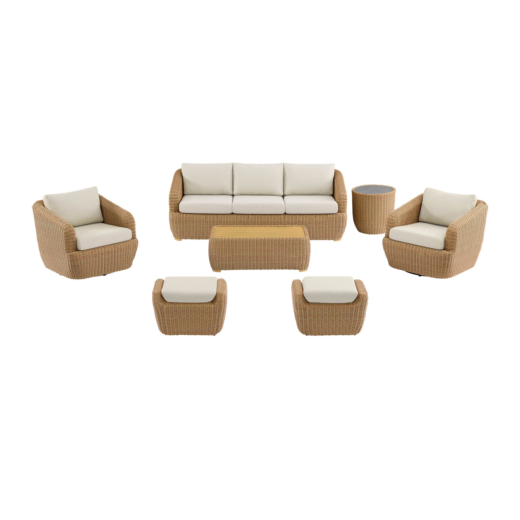 Liana Wicker Outdoor  5 Seats Sofa Set - Image 64