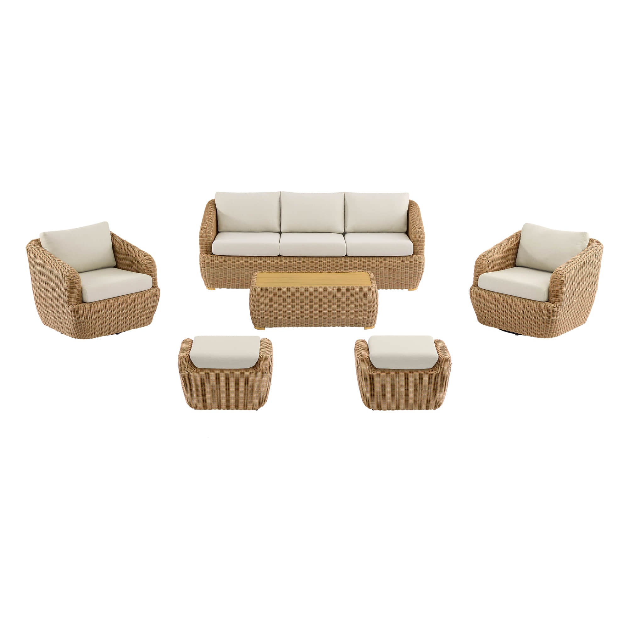 Liana Wicker Outdoor  5 Seats Sofa Set - Image 70