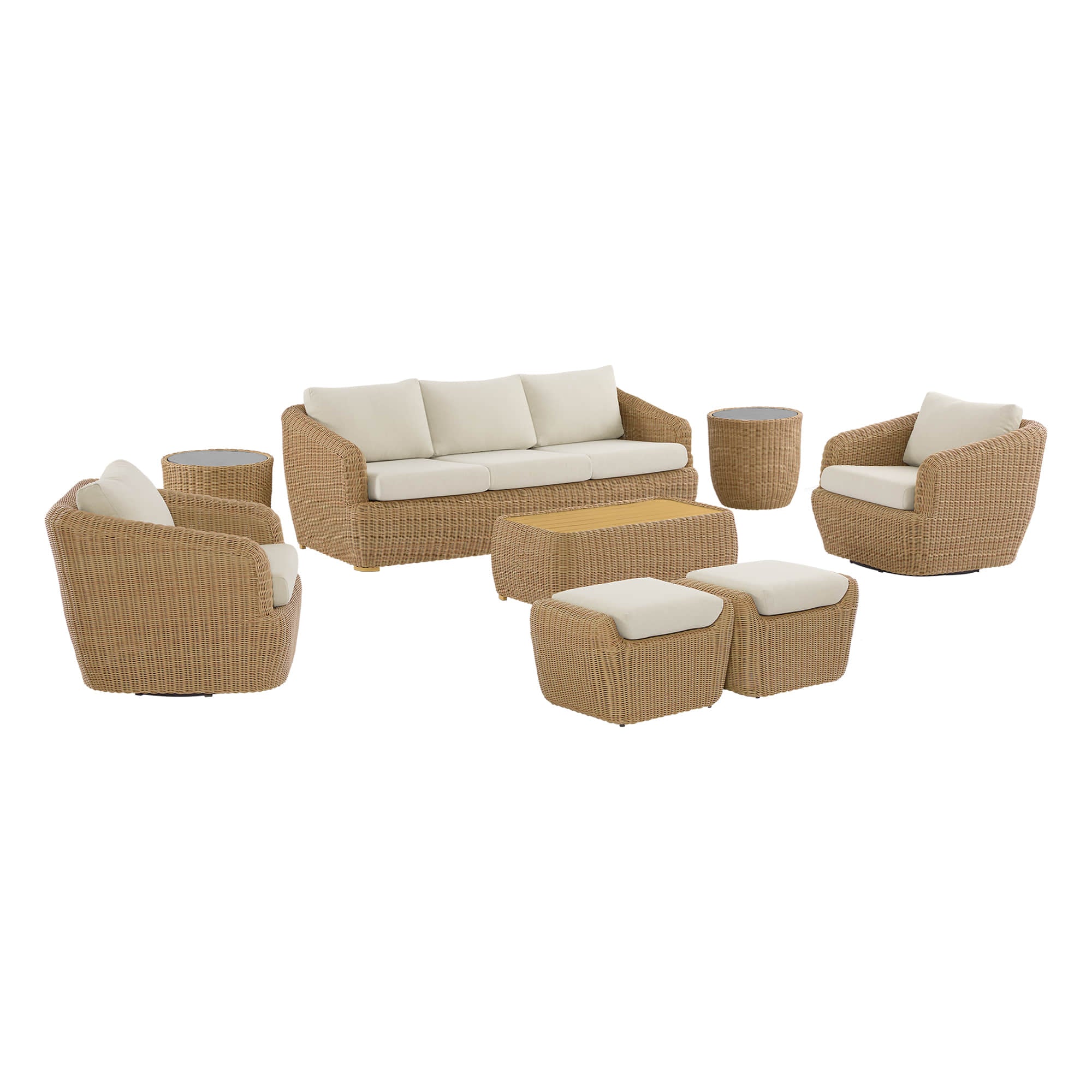 Liana Wicker Outdoor  5 Seats Sofa Set - Image 71