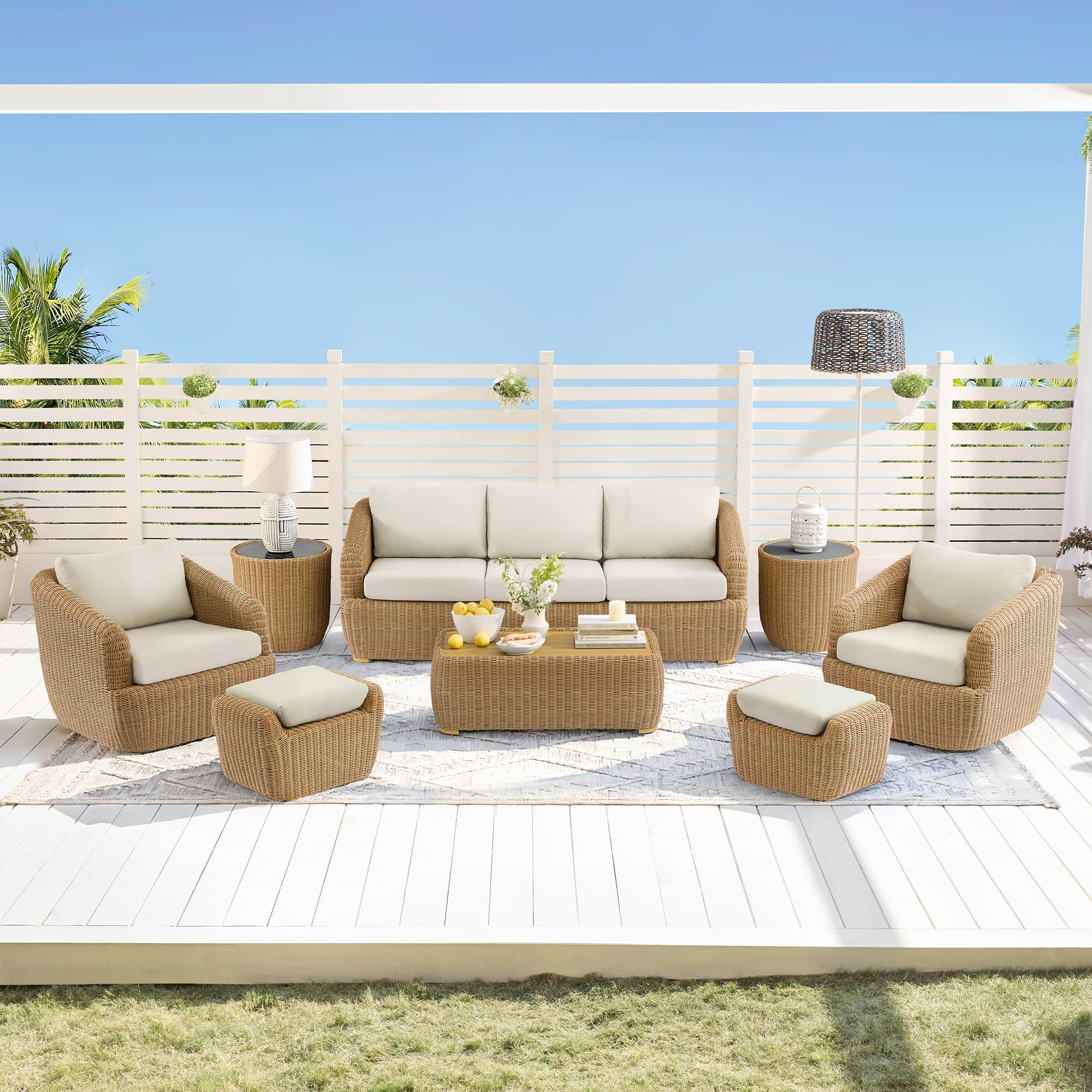 Liana Wicker Outdoor  5 Seats Sofa Set - Image 8