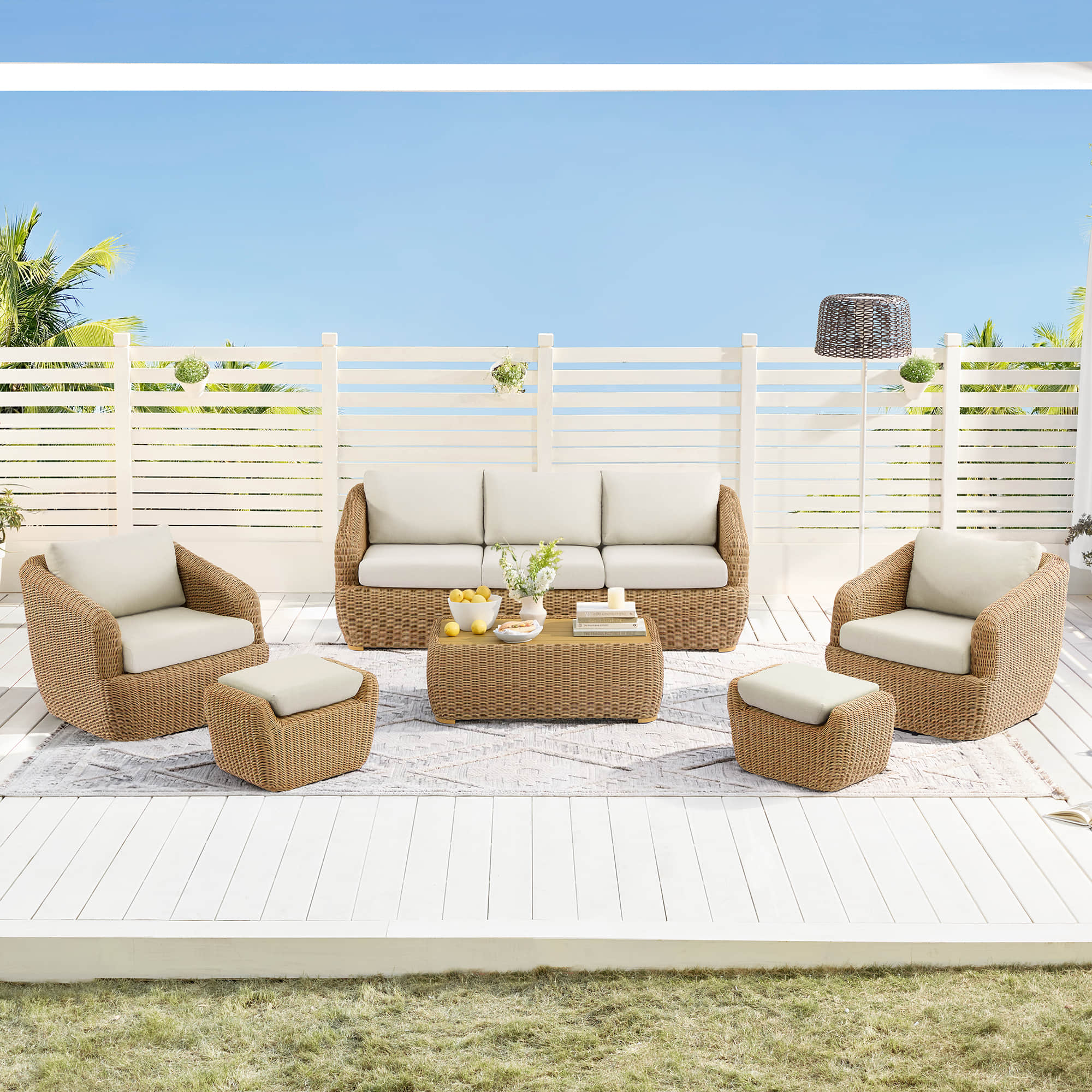 Liana Wicker Outdoor  5 Seats Sofa Set - Image 9