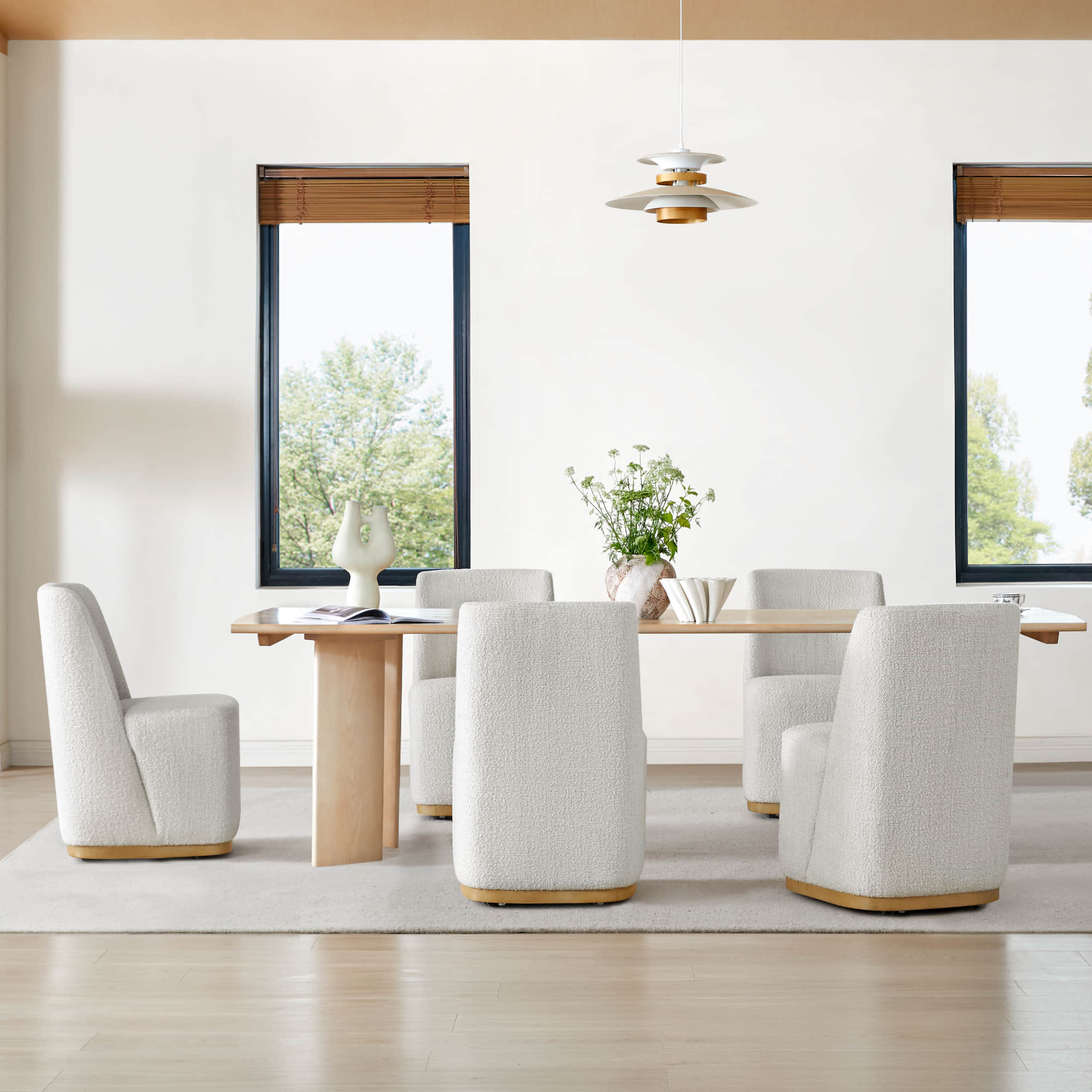 Lilibet Wingback Rolling Dining Chair With Casters - Image 39