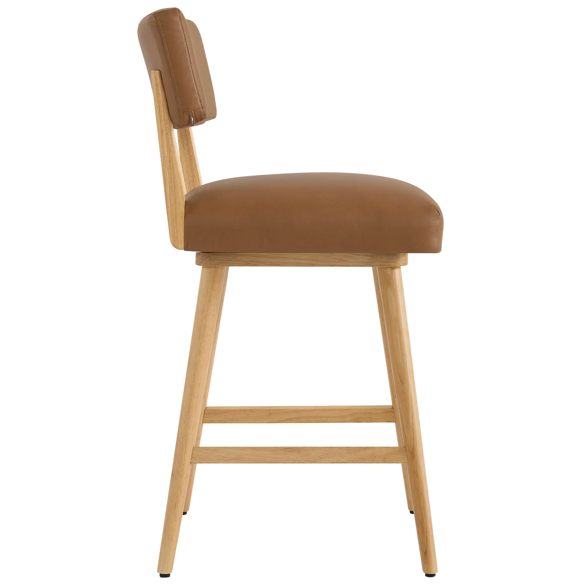 Lovy Modern Wood Base Swivel Bar Stool (Set of 2） - Image 17