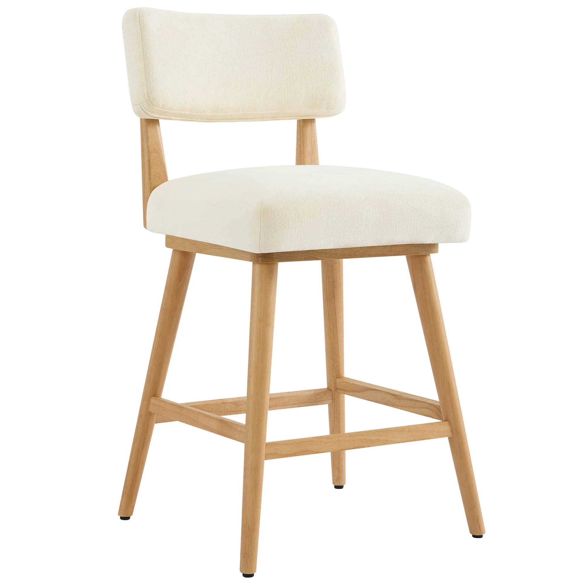 Lovy Modern Wood Base Swivel Bar Stool (Set of 2） - Image 5