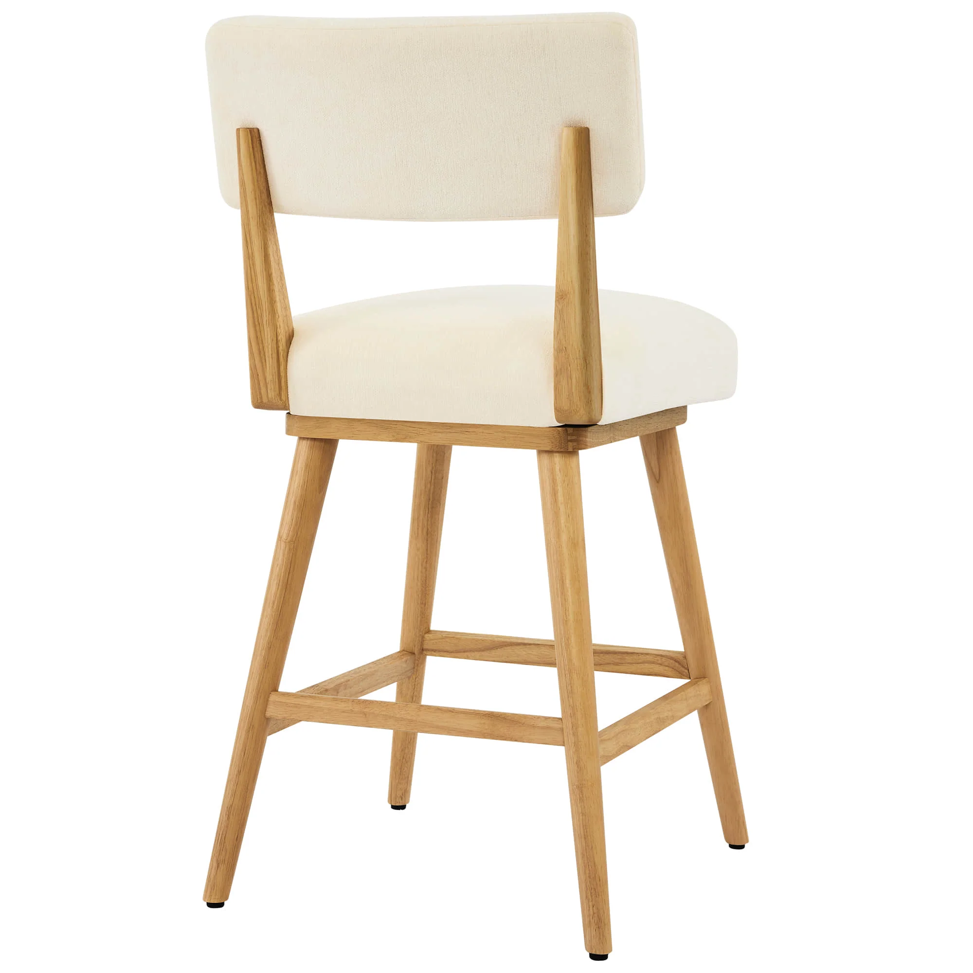 Lovy Modern Wood Base Swivel Bar Stool (Set of 2） - Image 9