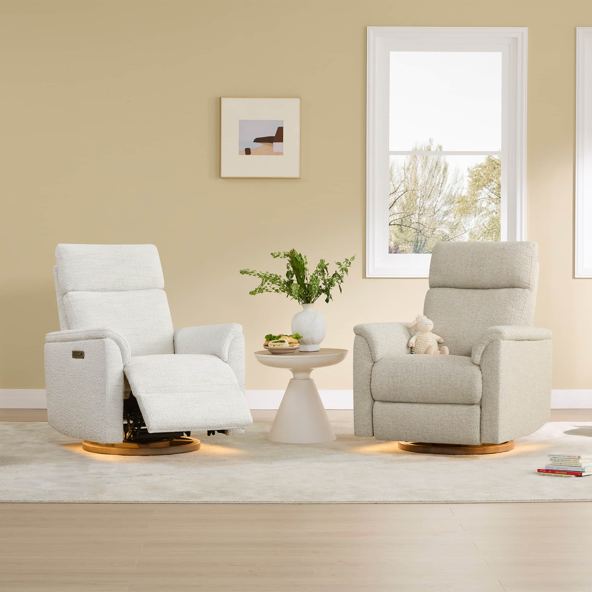 Lulla Power Swivel Nursery Glider Recliner with Power Headrest and Nightlight - Image 32