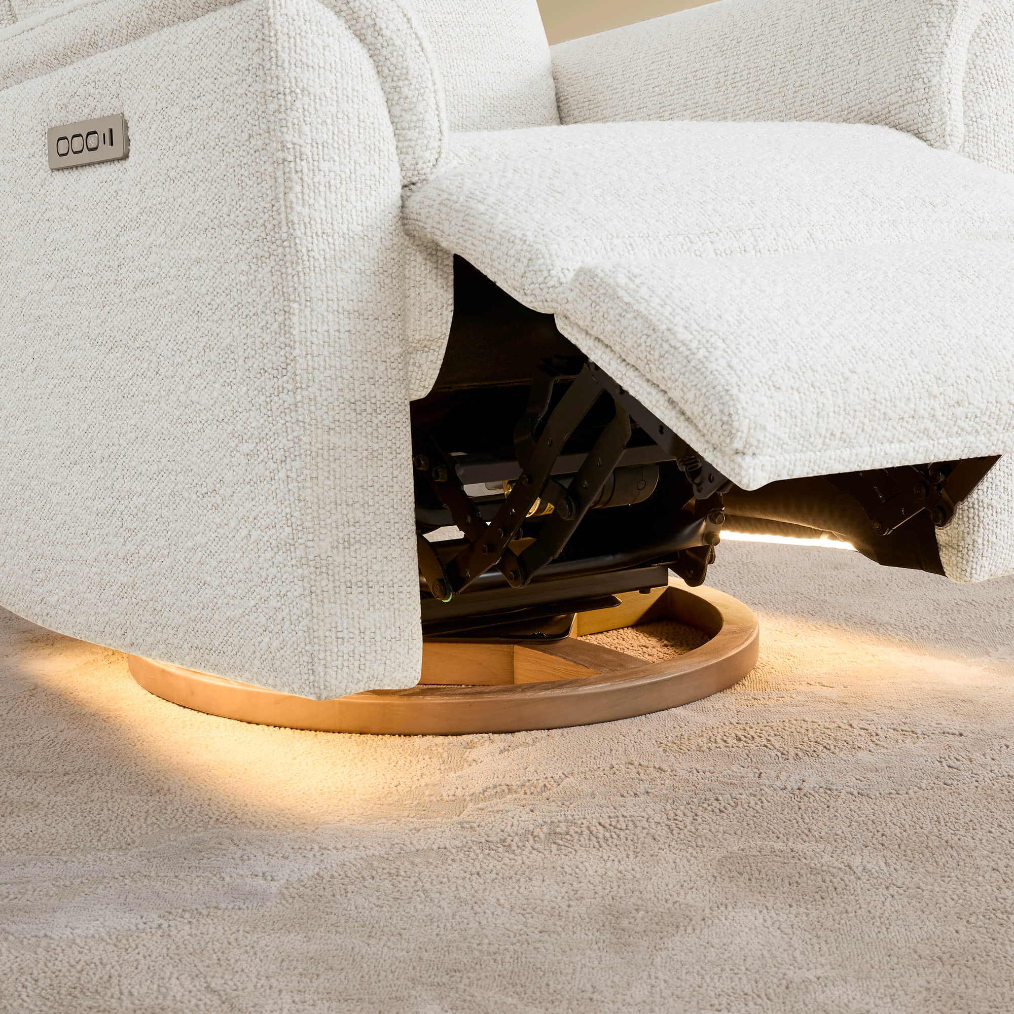 Lulla Power Swivel Nursery Glider Recliner with Power Headrest and Nightlight - Image 38