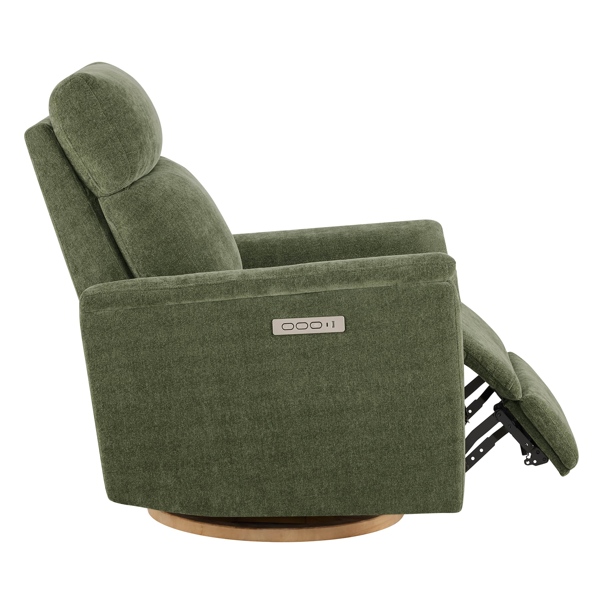 Lulla Power Swivel Nursery Glider Recliner with Power Headrest and Nightlight - Image 43