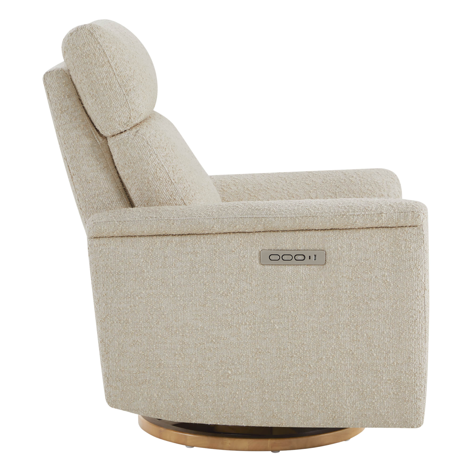 Lulla Power Swivel Nursery Glider Recliner with Power Headrest and Nightlight - Image 5