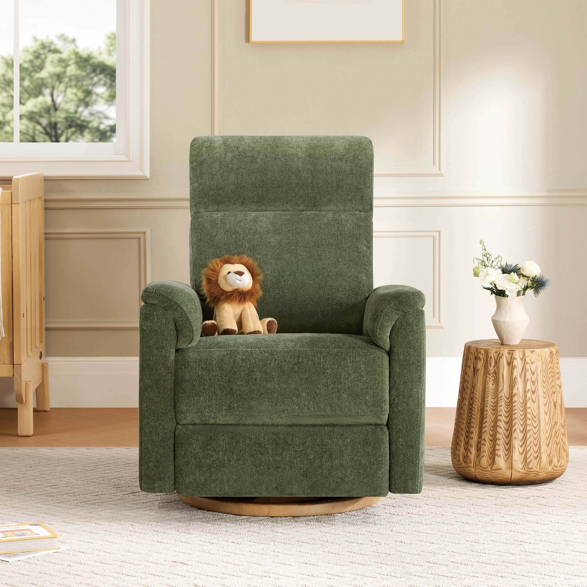 Lulla Power Swivel Nursery Glider Recliner with Power Headrest and Nightlight - Image 50
