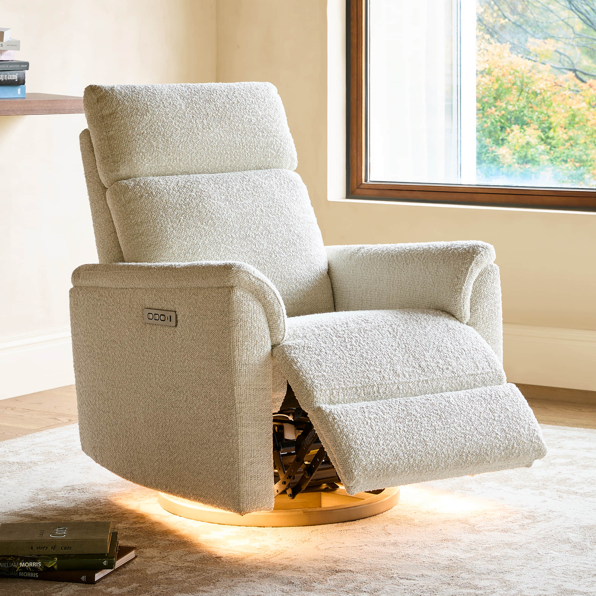 Lulla Power Swivel Nursery Glider Recliner with Power Headrest and Nightlight - Image 58