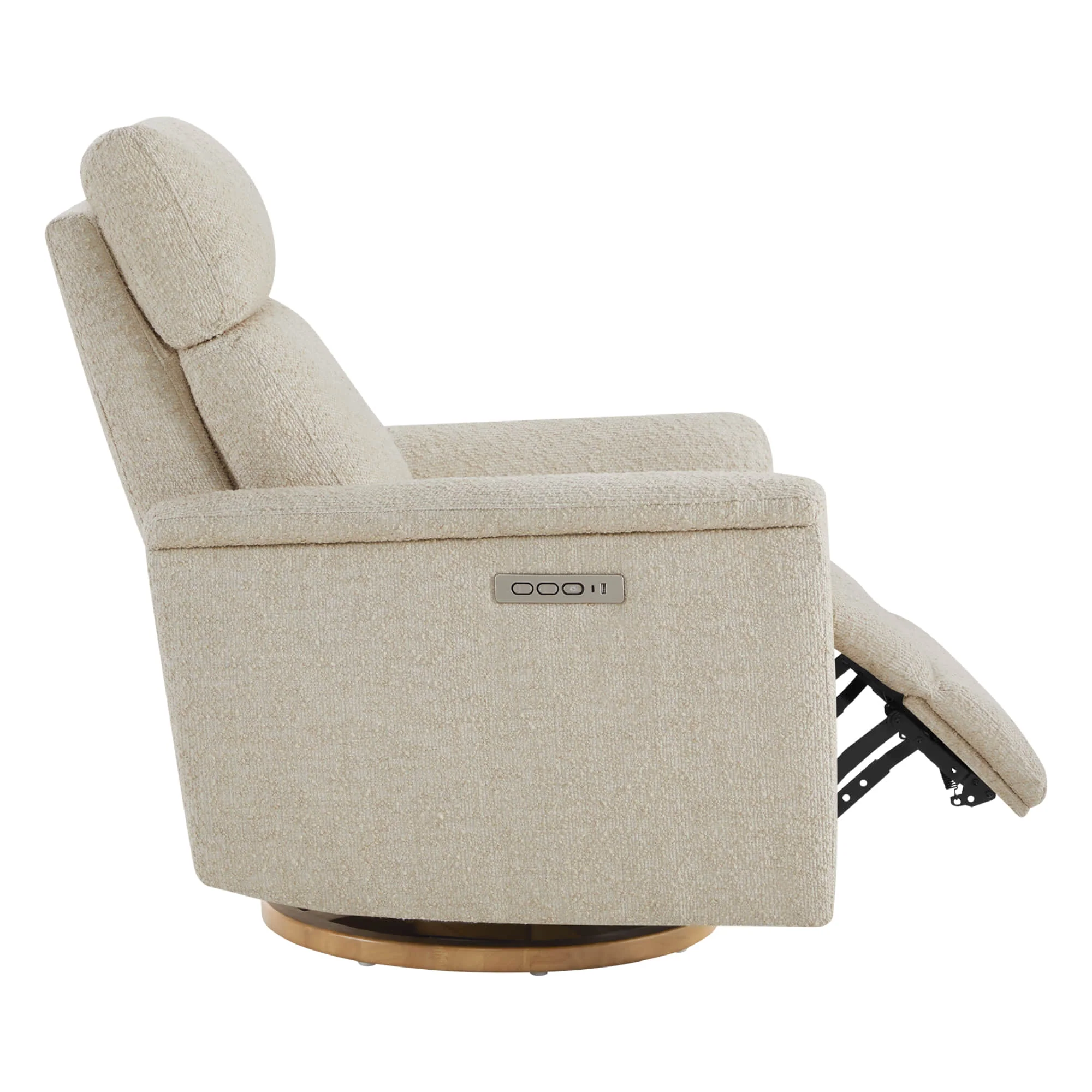 Lulla Power Swivel Nursery Glider Recliner with Power Headrest and Nightlight - Image 6