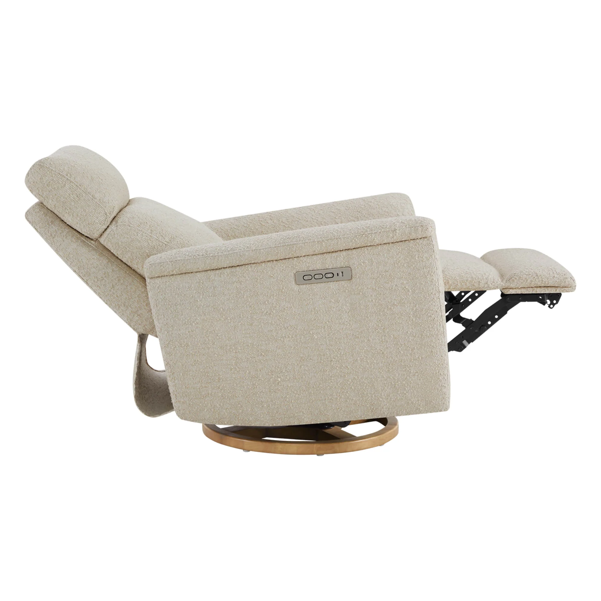 Lulla Power Swivel Nursery Glider Recliner with Power Headrest and Nightlight - Image 7