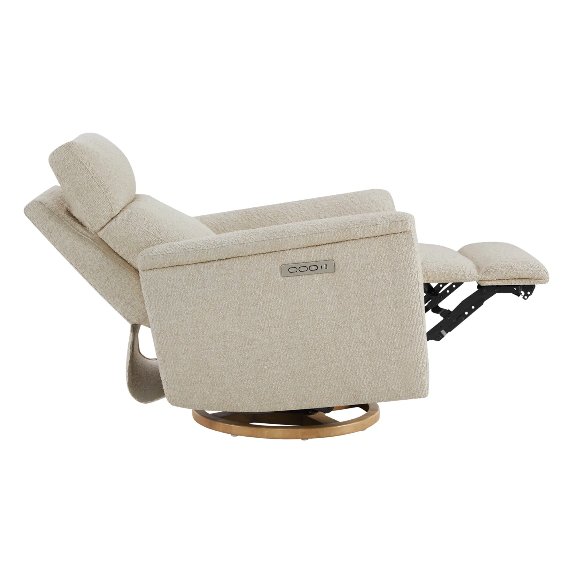 Lulla Power Swivel Nursery Glider Recliner with Power Headrest and Nightlight - Image 8