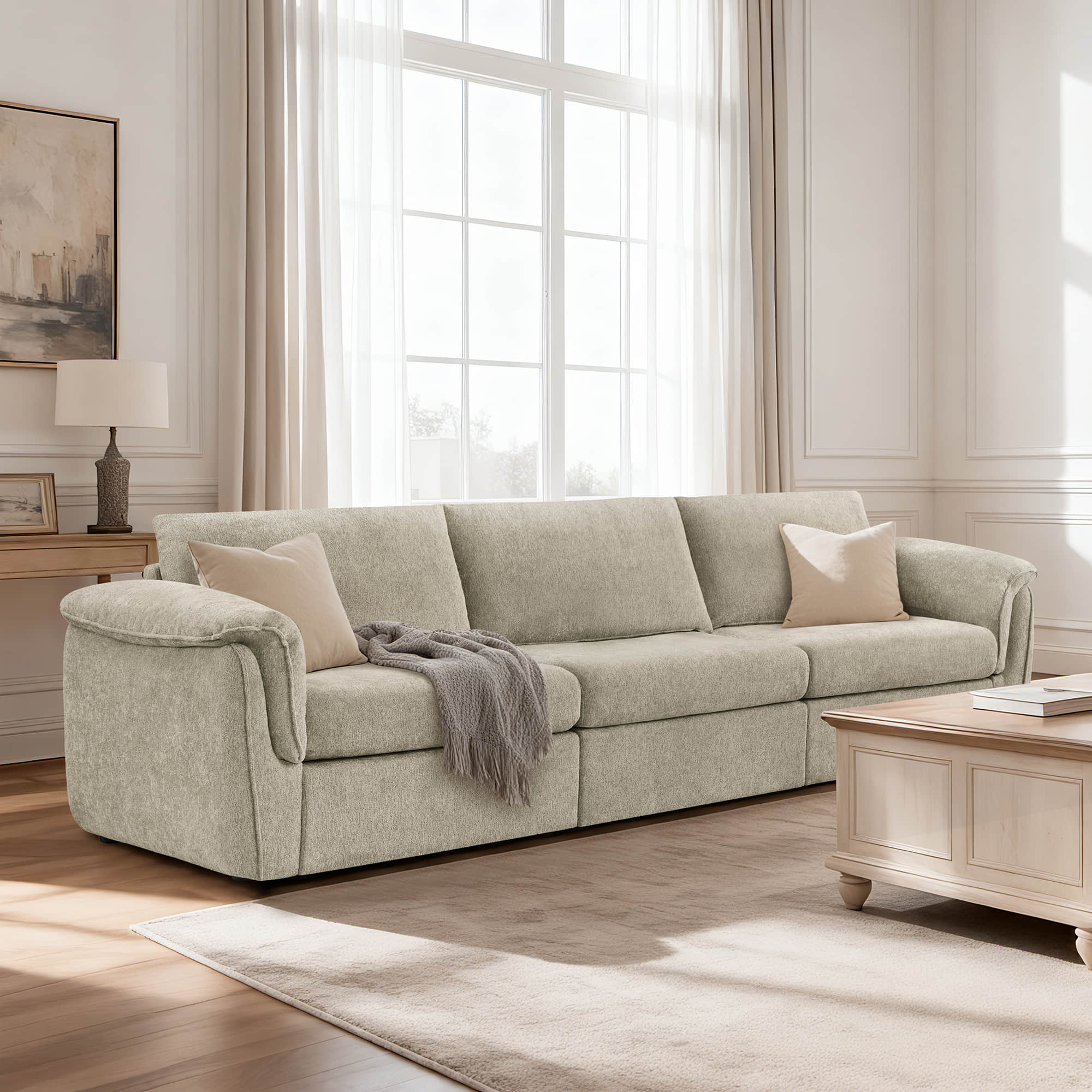 Maisie 3-seat Modular Double-layer Armrest Sofa - Image 2