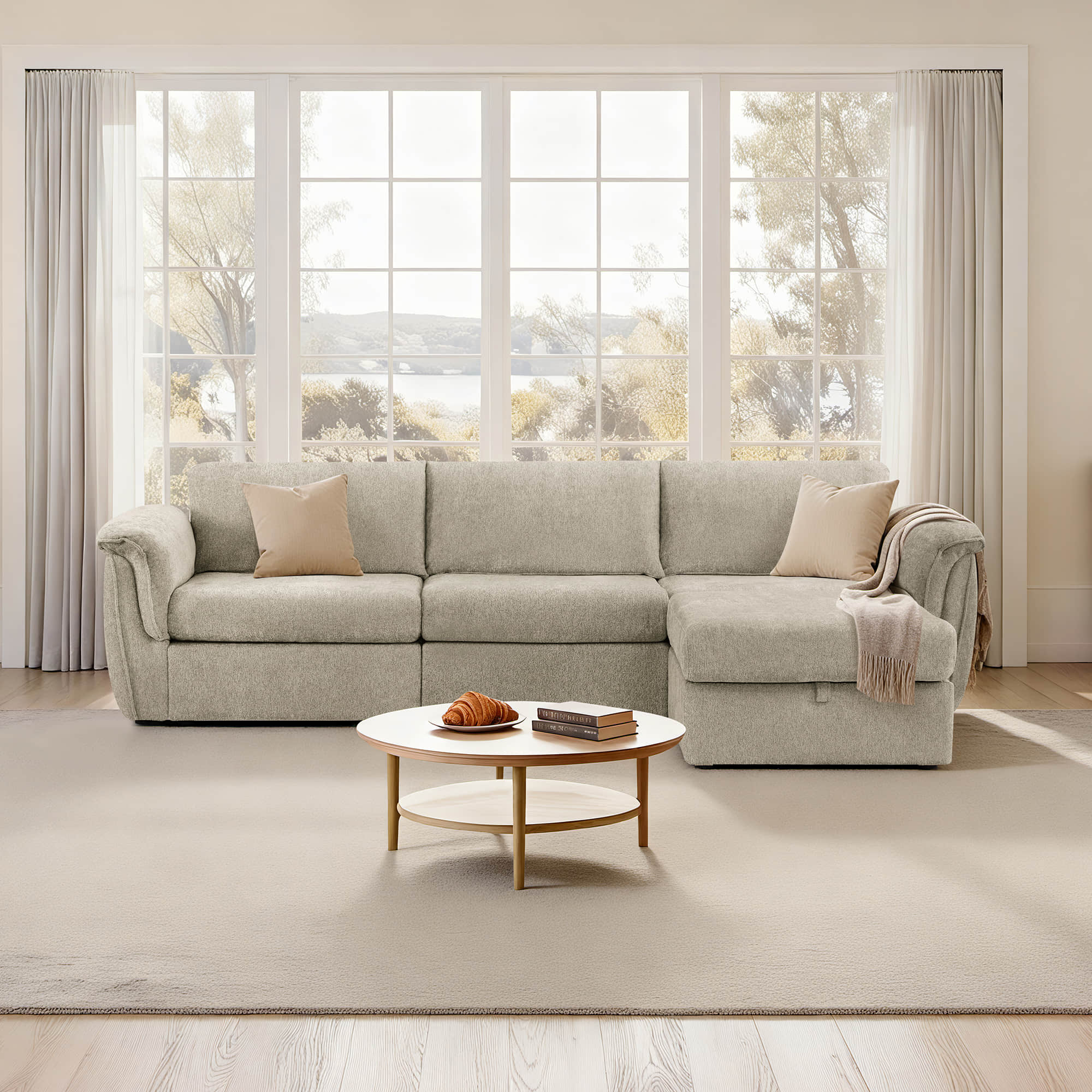 Maisie 4-seat Modular Sofa with Storage Ottoman - Image 11