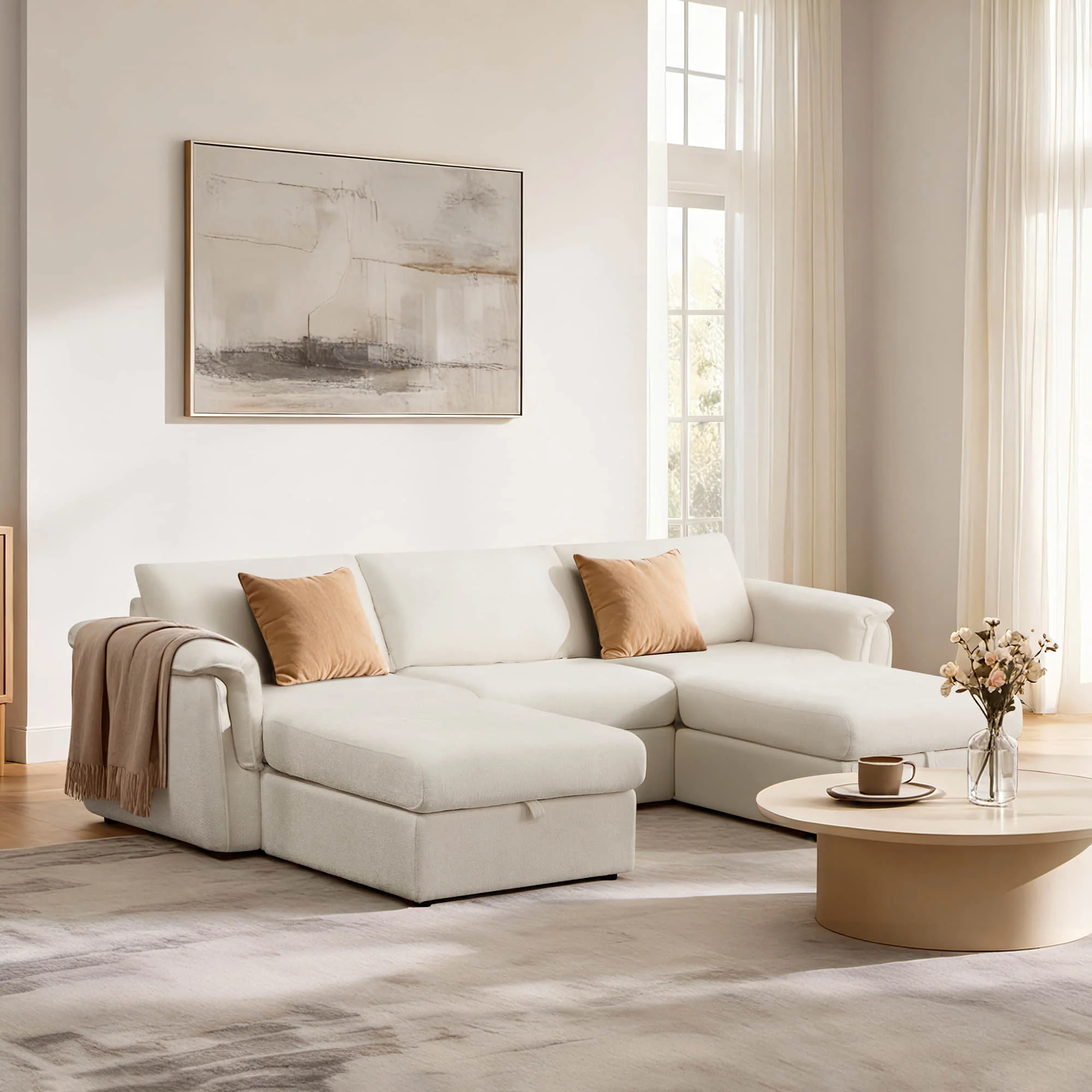 Maisie 5-seat Modular Sofa with Storage Ottoman