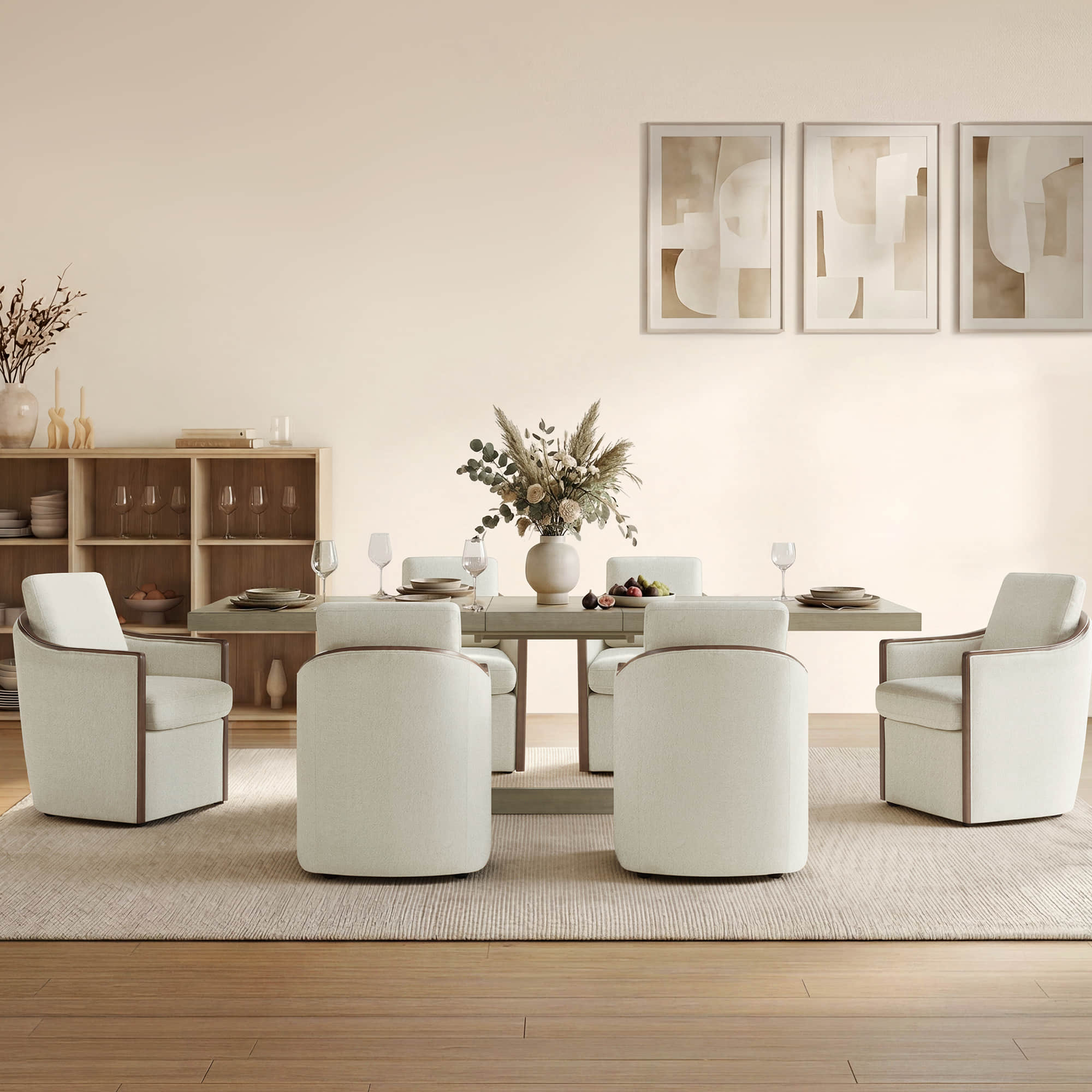 Margie U-Shaped Wood Extendable Dining Table, 78"-95.9" - Image 13