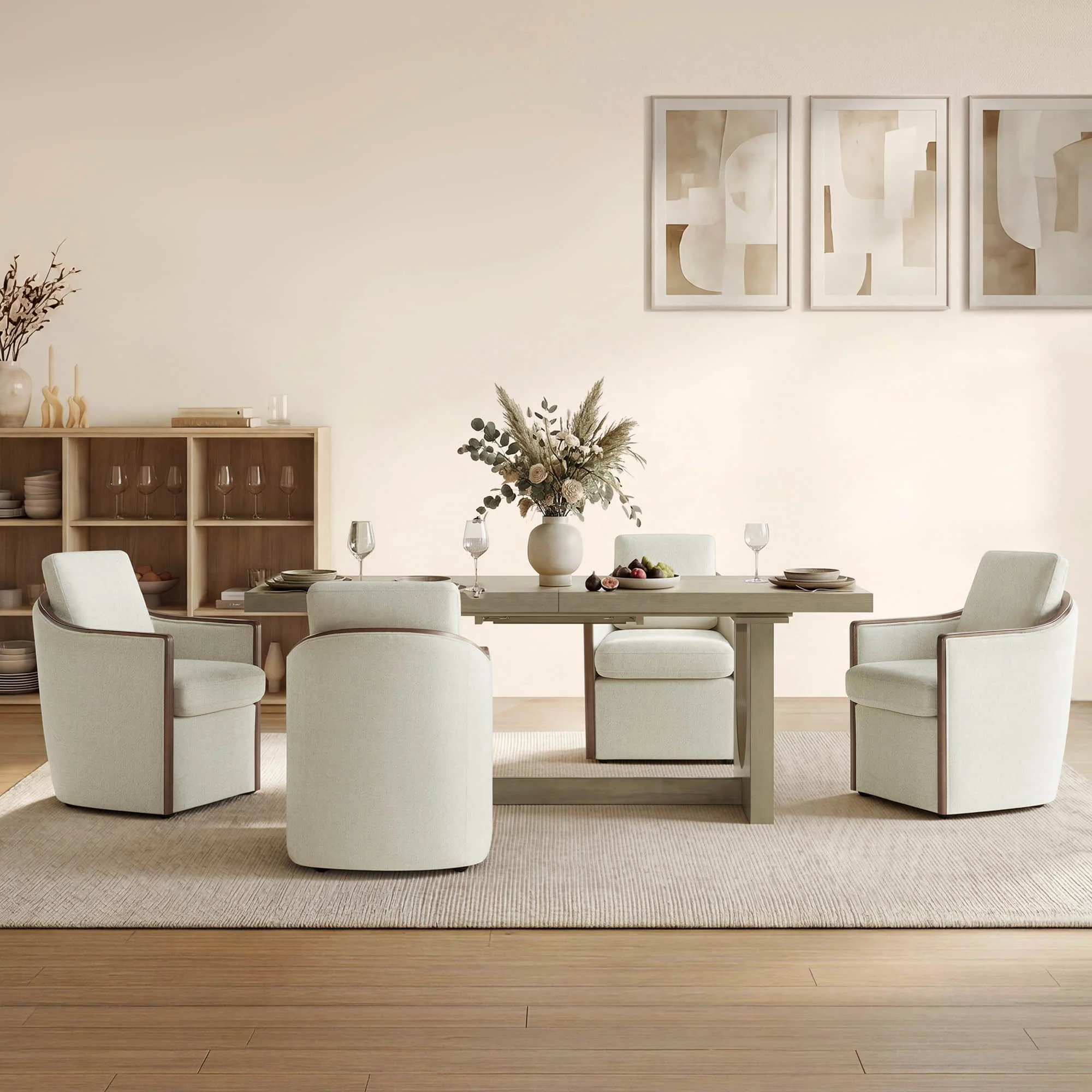 Margie U-Shaped Wood Extendable Dining Table, 78"-95.9" - Image 14