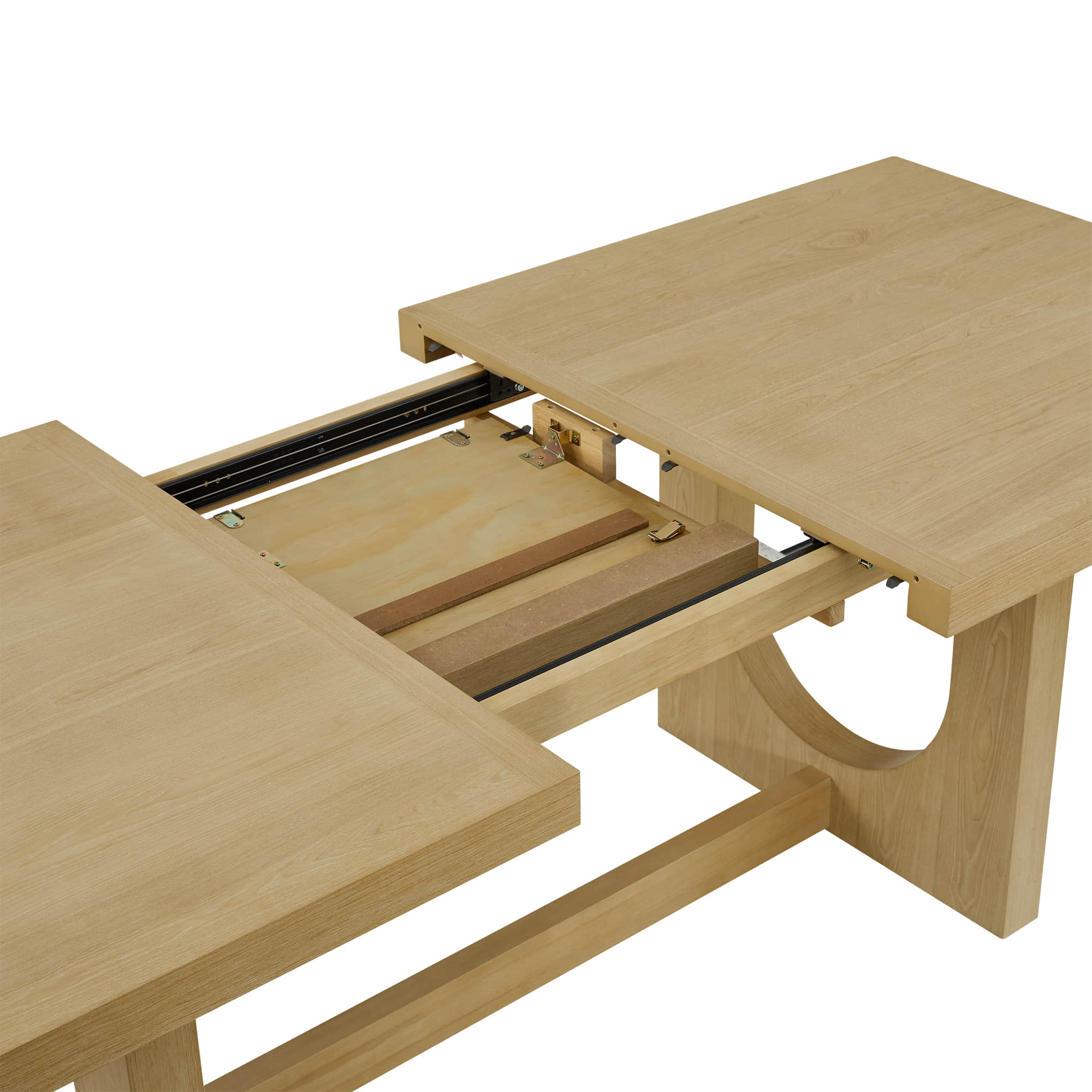 Margie U-Shaped Wood Extendable Dining Table, 78"-95.9" - Image 36