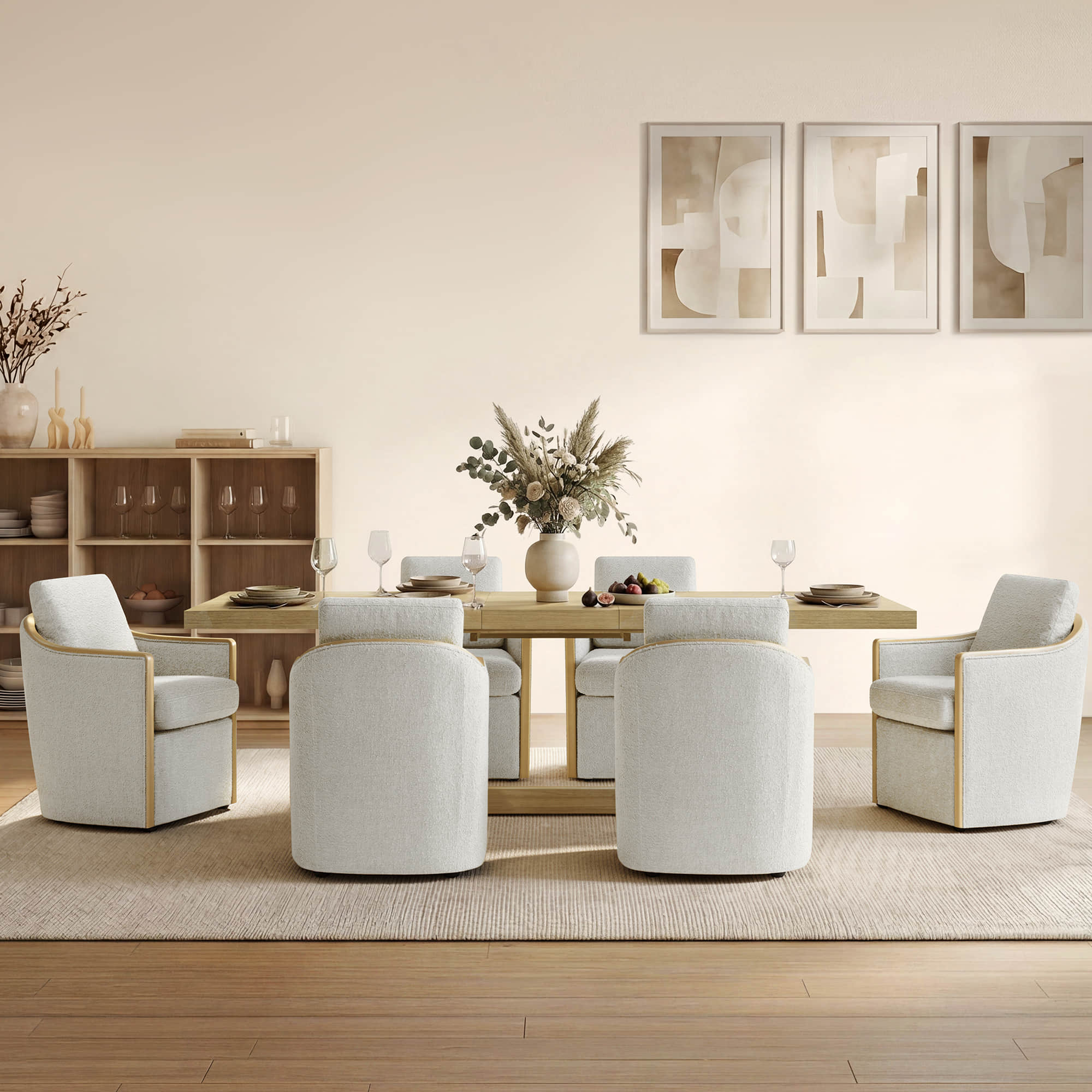 Margie U-Shaped Wood Extendable Dining Table, 78"-95.9" - Image 4