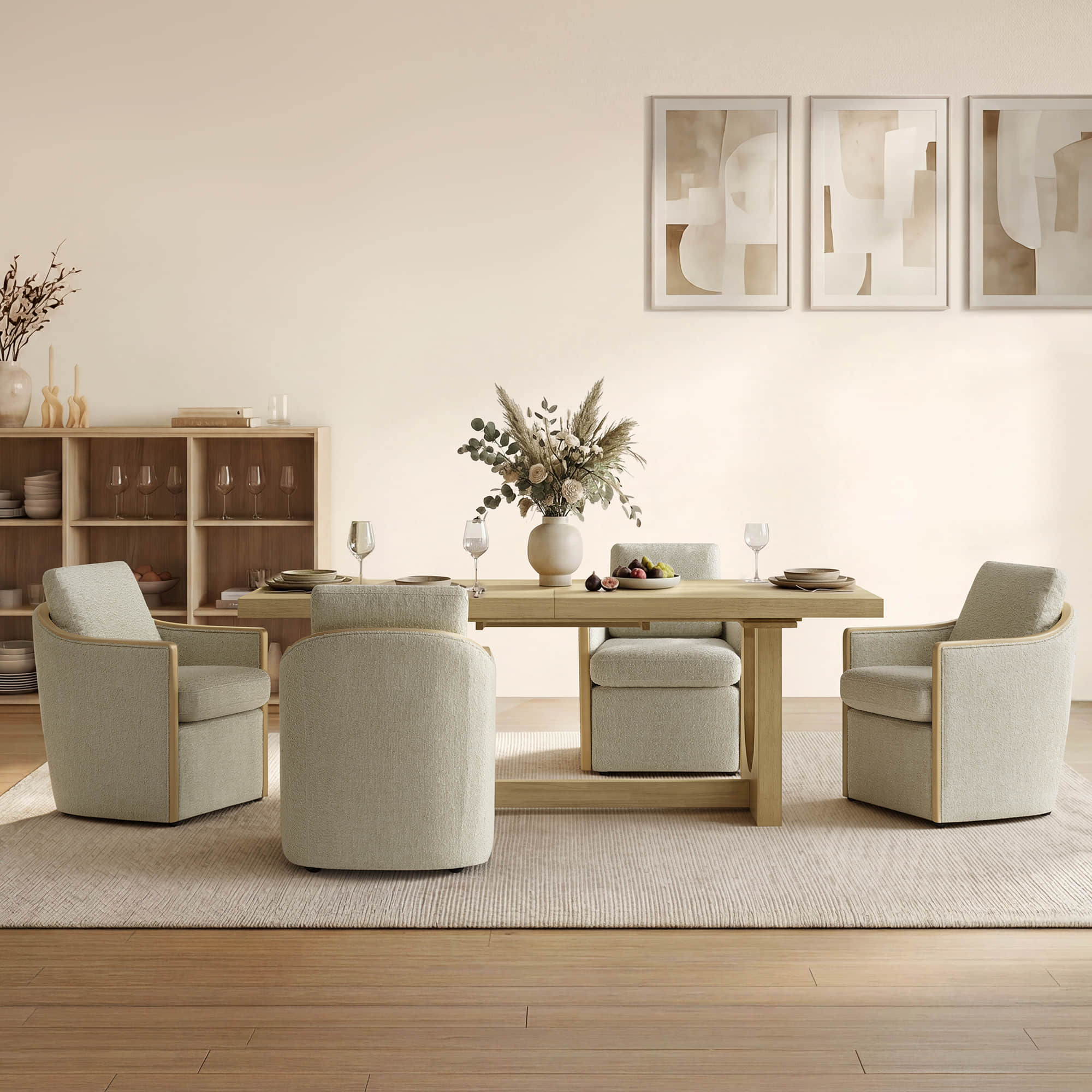 Margie U-Shaped Wood Extendable Dining Table, 78"-95.9" - Image 7