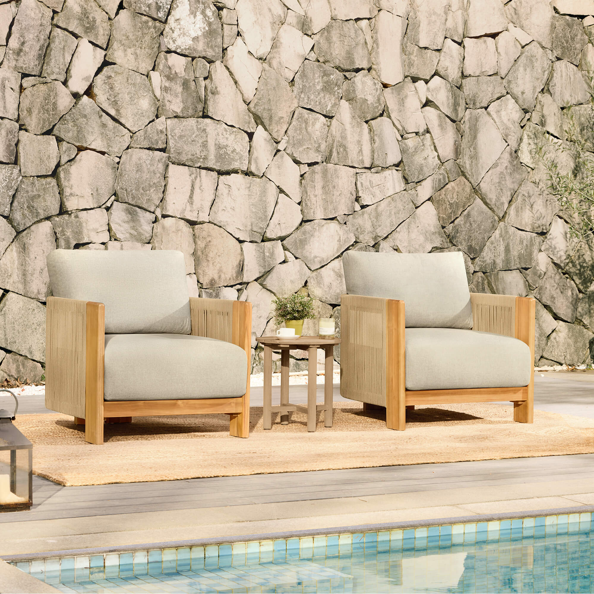 Marisol Outdoor Fully-assembled Rope Wood Accent Chair - Image 13