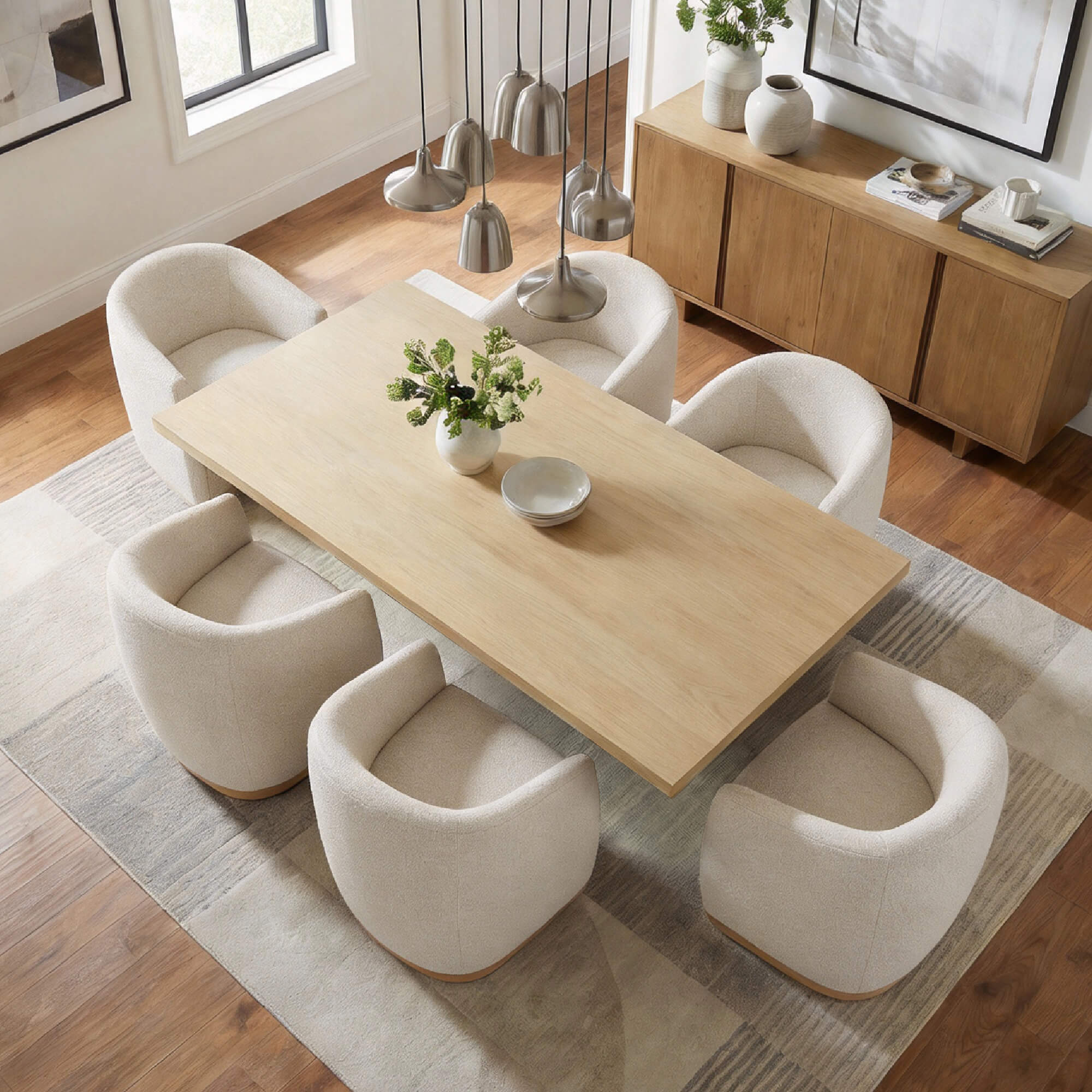 Mateo Curved Genuine Leather Rolling Dining Chair (Set of 2) - Image 48