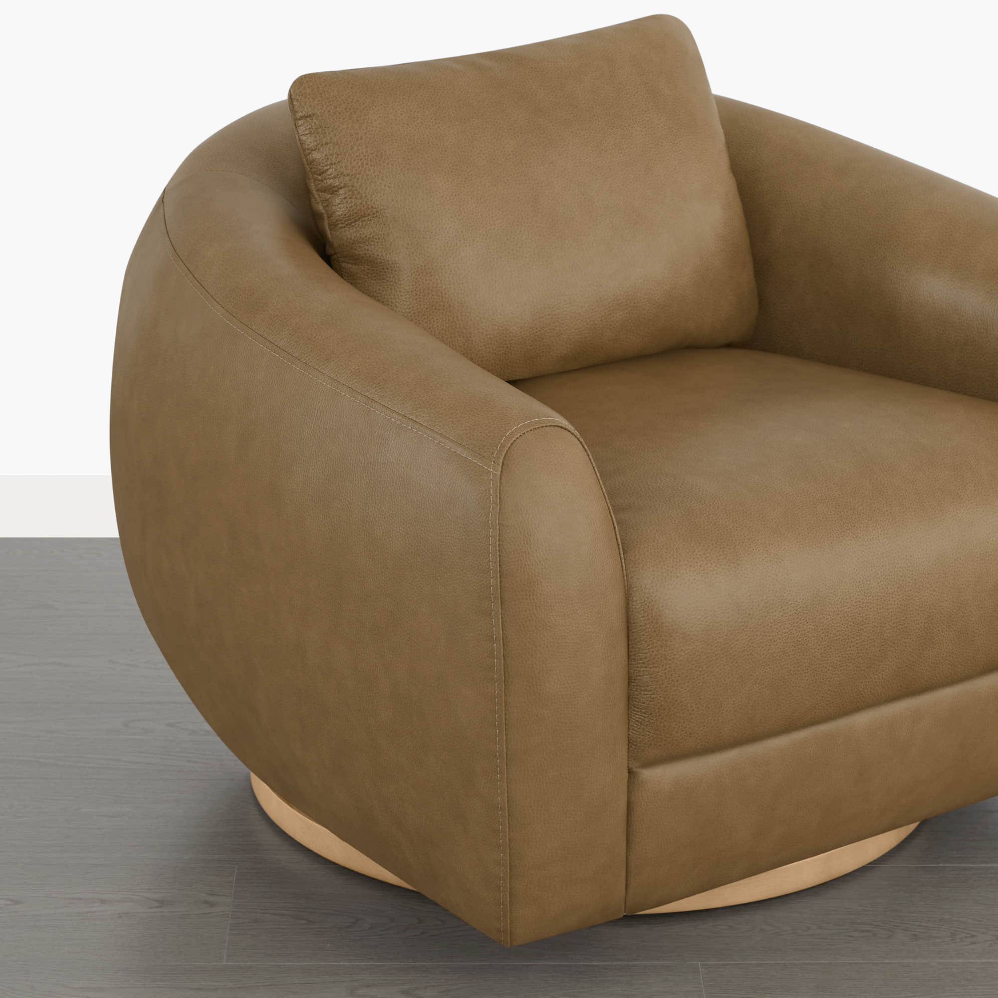 Mateo Modern Genuine Leather Swivel Accent Chair - Image 19