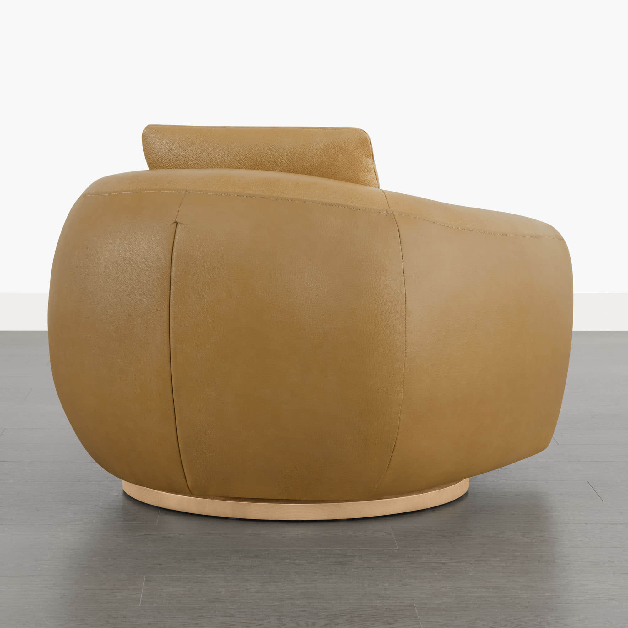 Mateo Modern Genuine Leather Swivel Accent Chair - Image 46
