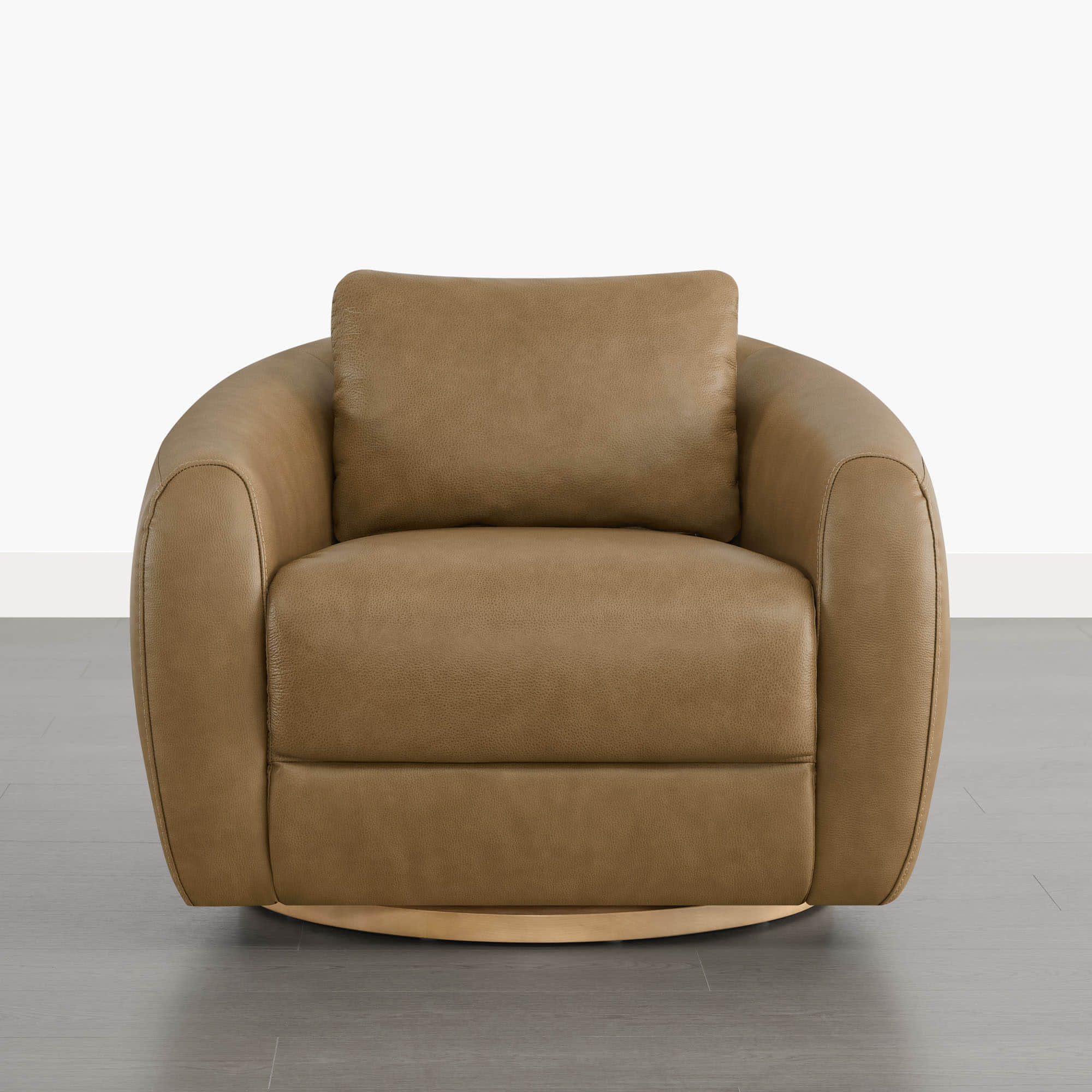 Mateo Modern Genuine Leather Swivel Accent Chair - Image 48