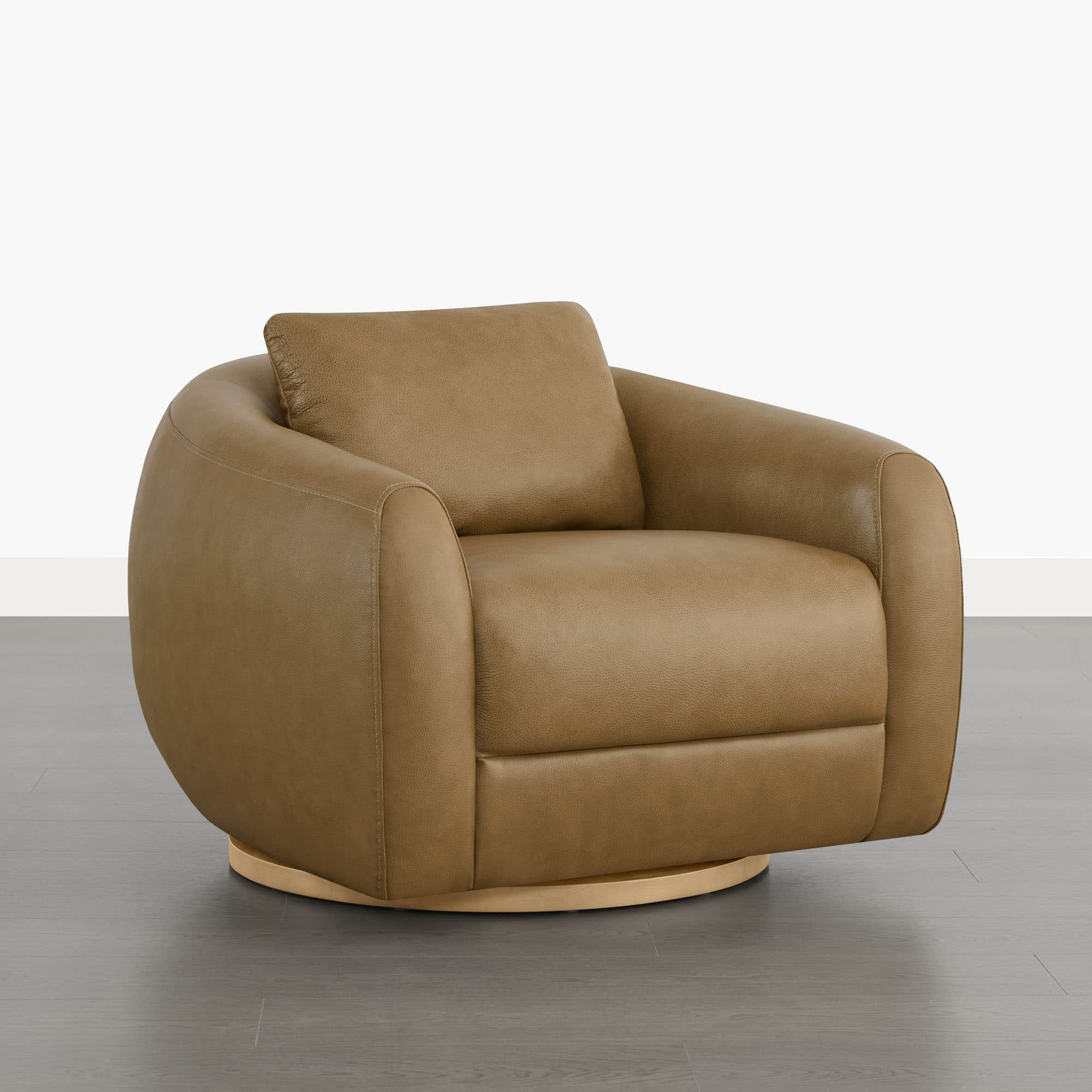 Mateo Modern Genuine Leather Swivel Accent Chair - Image 50