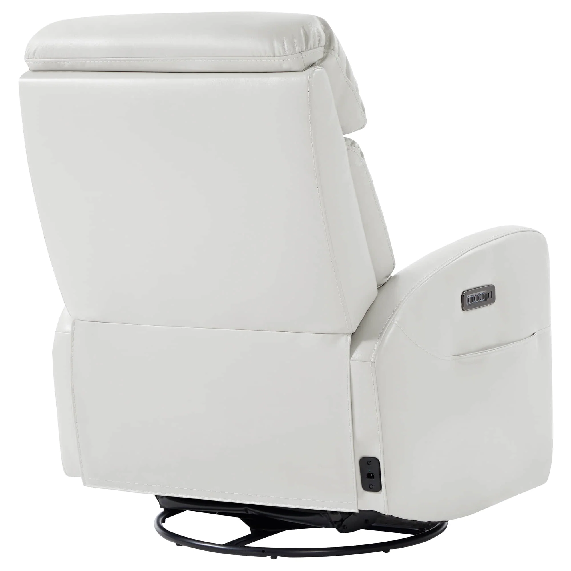 Maxwell Genuine Leather Swivel Glider Recliner with Power Lumbar & Headrest - Image 27