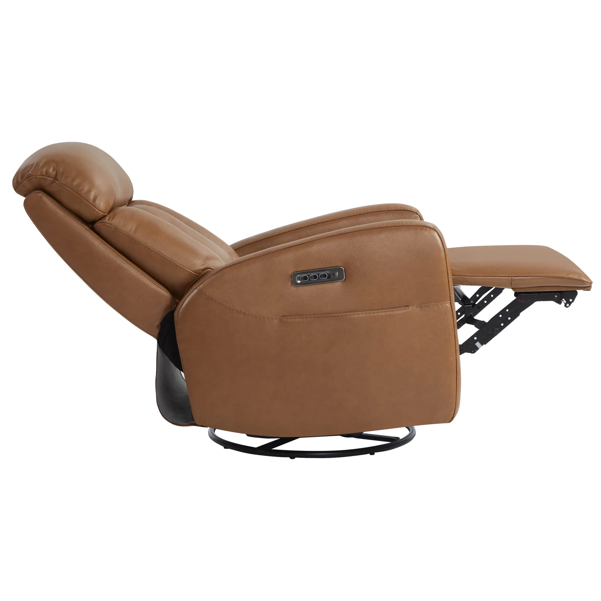 Maxwell Genuine Leather Swivel Glider Recliner with Power Lumbar & Headrest - Image 33