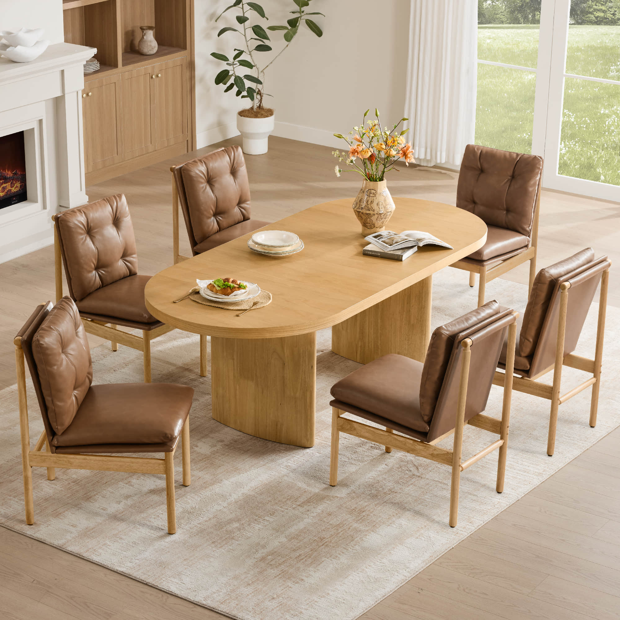 Merlin - 70.9"-86.6" Extendable Wood Dining Table Set for 4-6 - Image 10