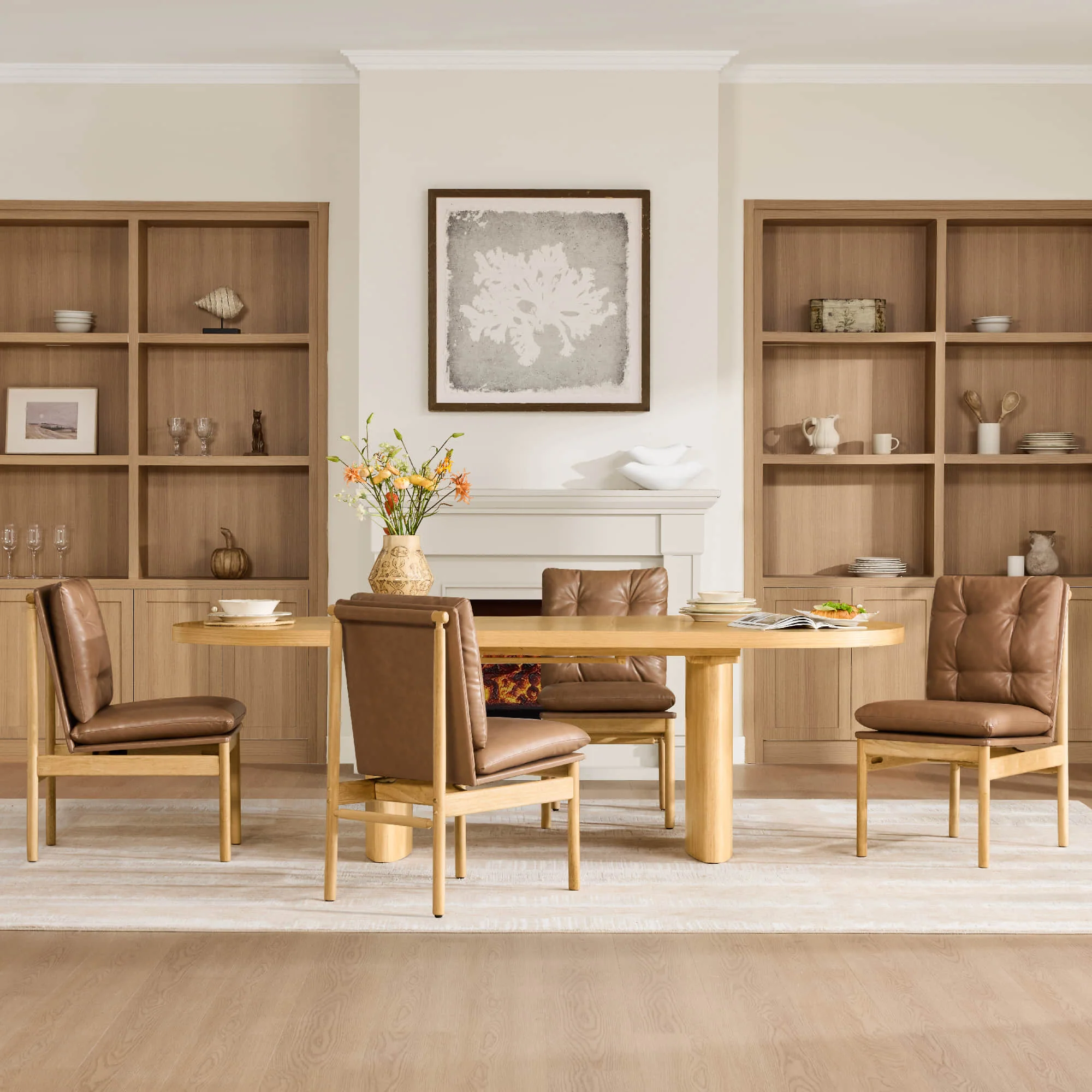 Merlin - 70.9"-86.6" Extendable Wood Dining Table Set for 4-6 - Image 8
