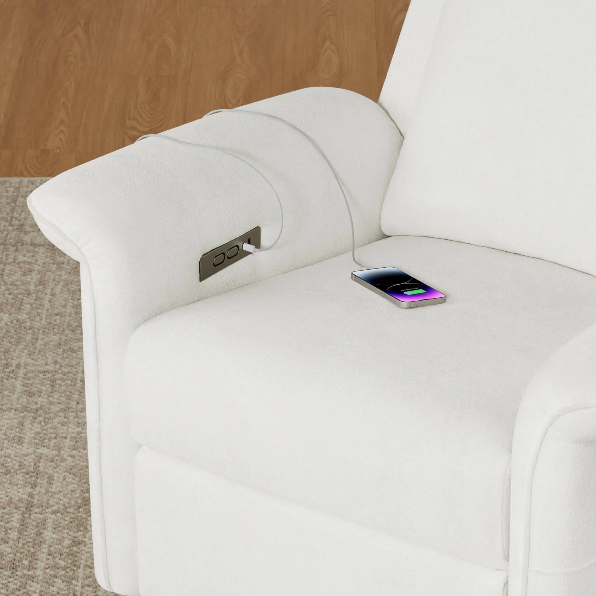 Mila Power Swivel Nursery Glider Recliner - Image 23