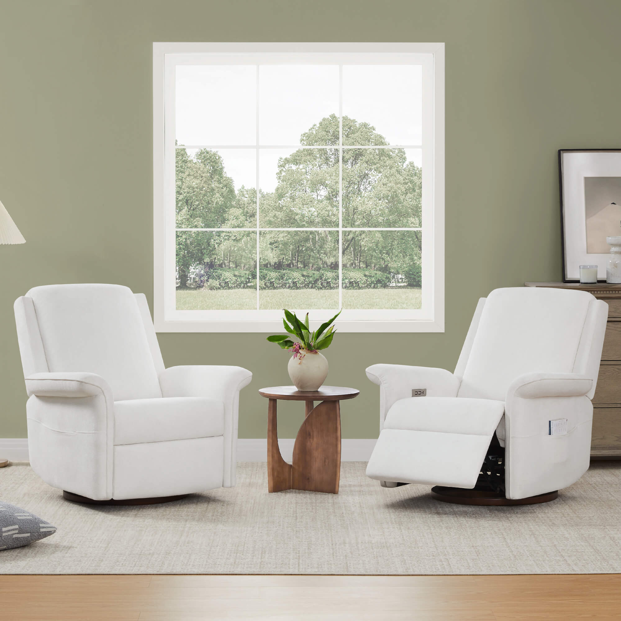 Mila Power Swivel Nursery Glider Recliner - Image 3