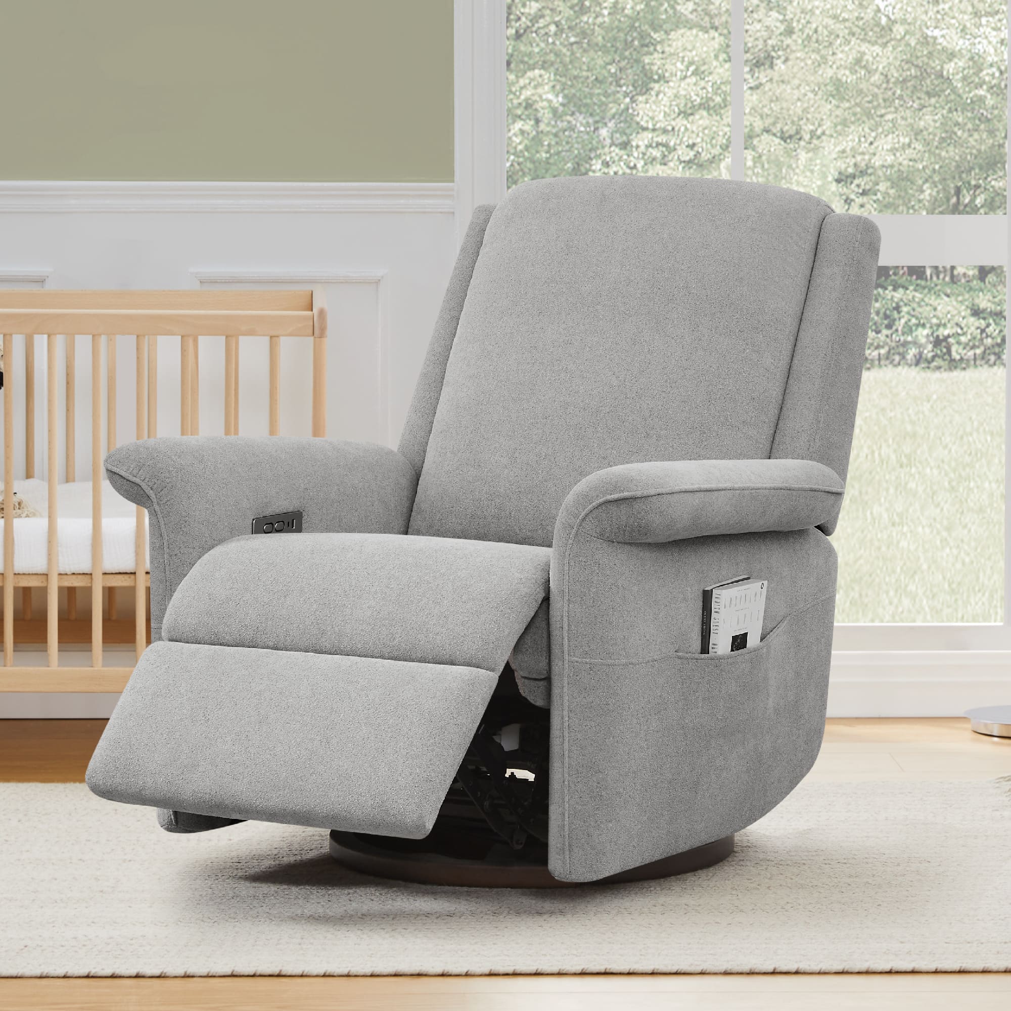 Mila Power Swivel Nursery Glider Recliner - Image 47