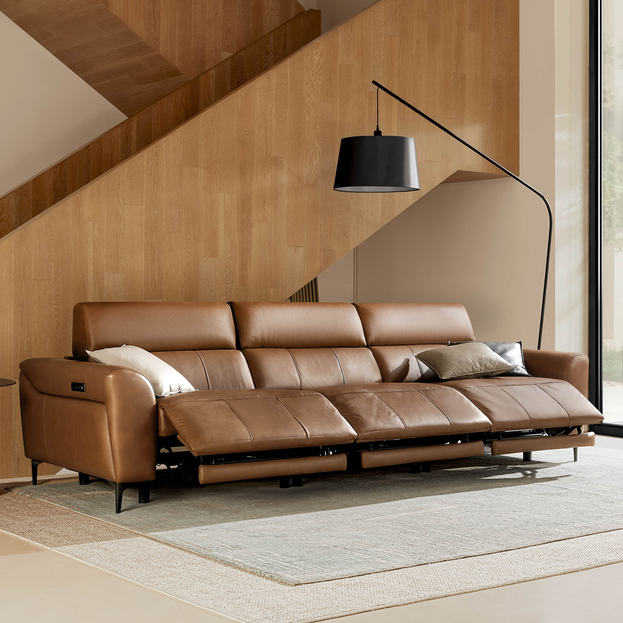 Murphy Premium Dual-Motor Genuine Leather Zero-Wall Power Reclining Sofa - Image 13