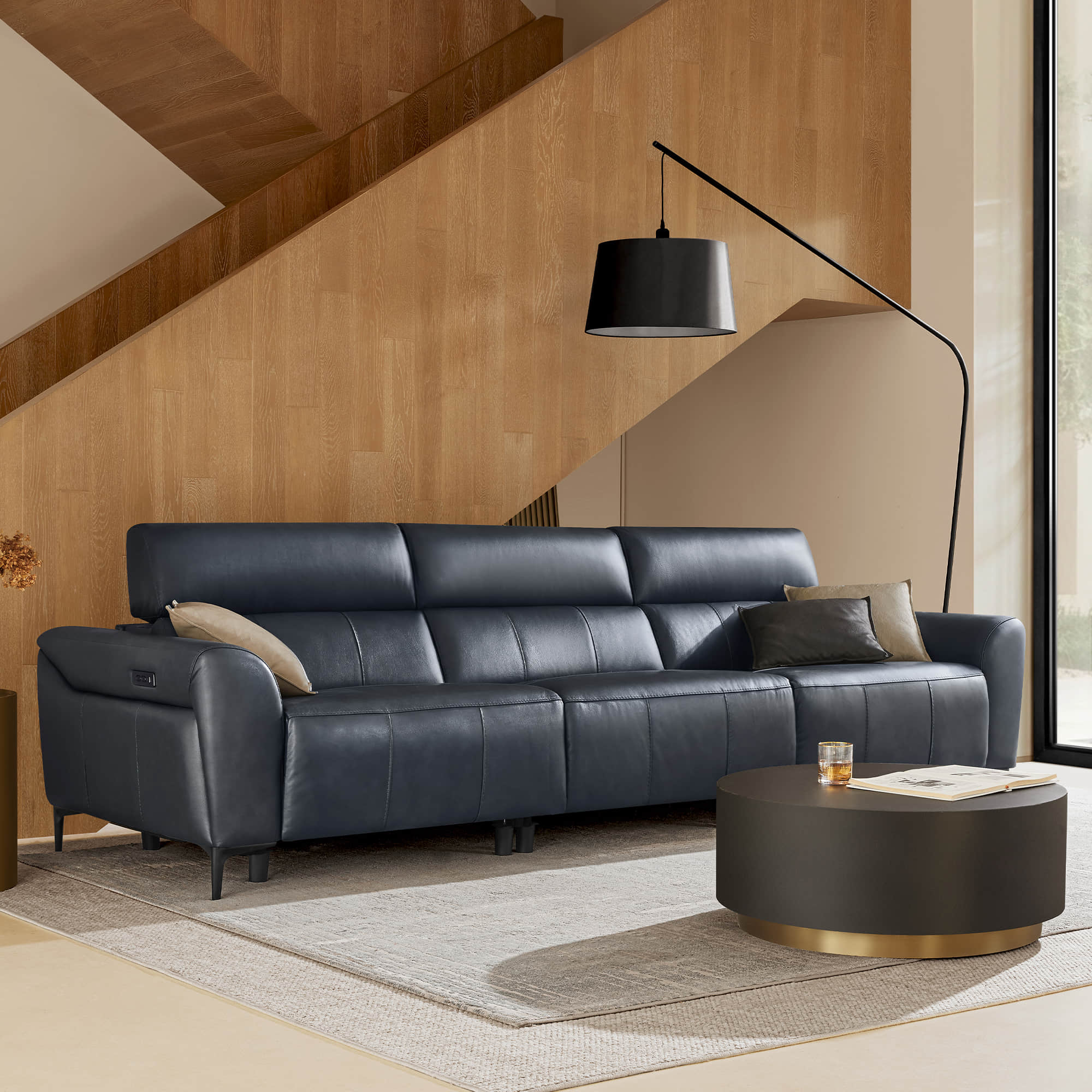 Murphy Premium Dual-Motor Genuine Leather Zero-Wall Power Reclining Sofa - Image 19