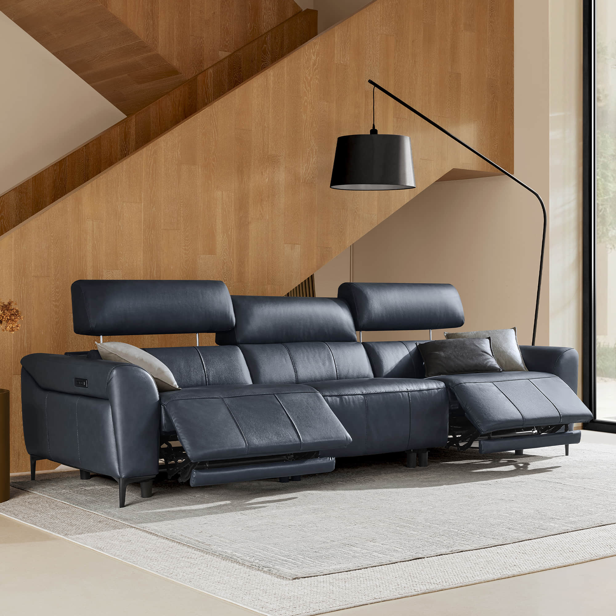Murphy Premium Dual-Motor Genuine Leather Zero-Wall Power Reclining Sofa - Image 20